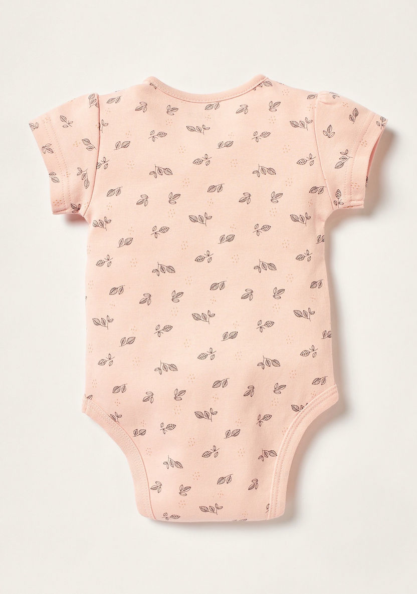 Juniors Printed Bodysuit with Short Sleeves and Button Closure-Bodysuits-image-2