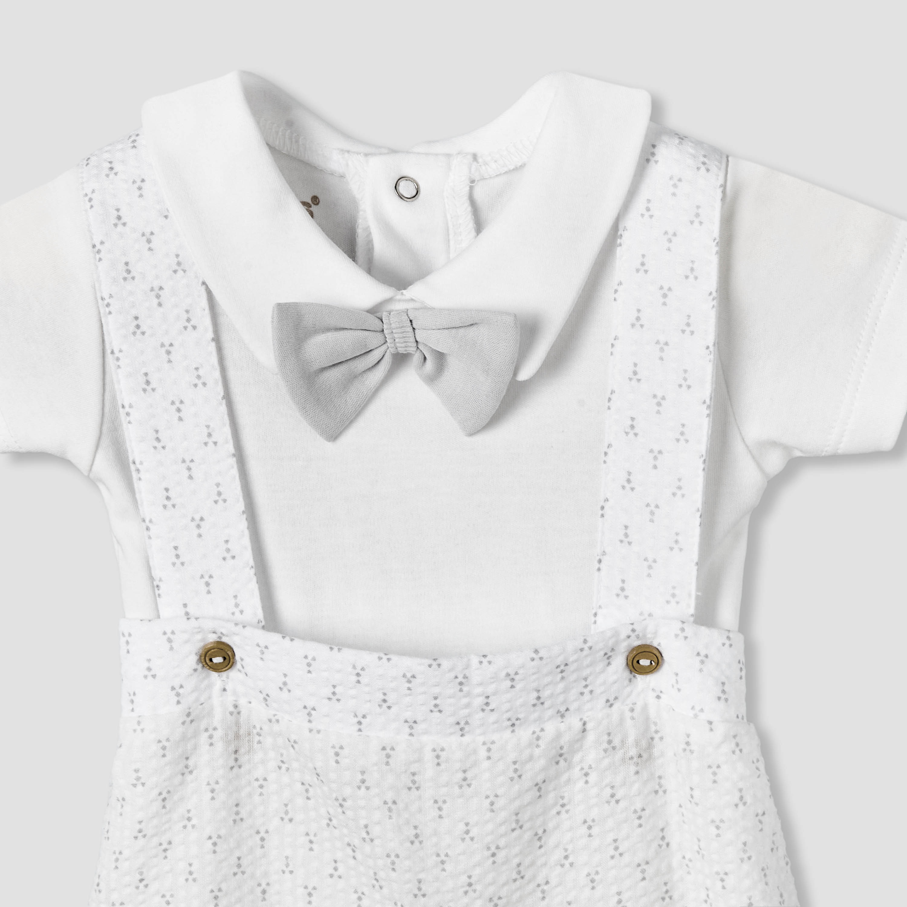 Giggles Collar Short Sleeves T-shirt and Dungaree Set with Bow-baby-boys-clothing-setsandcoords-image-4