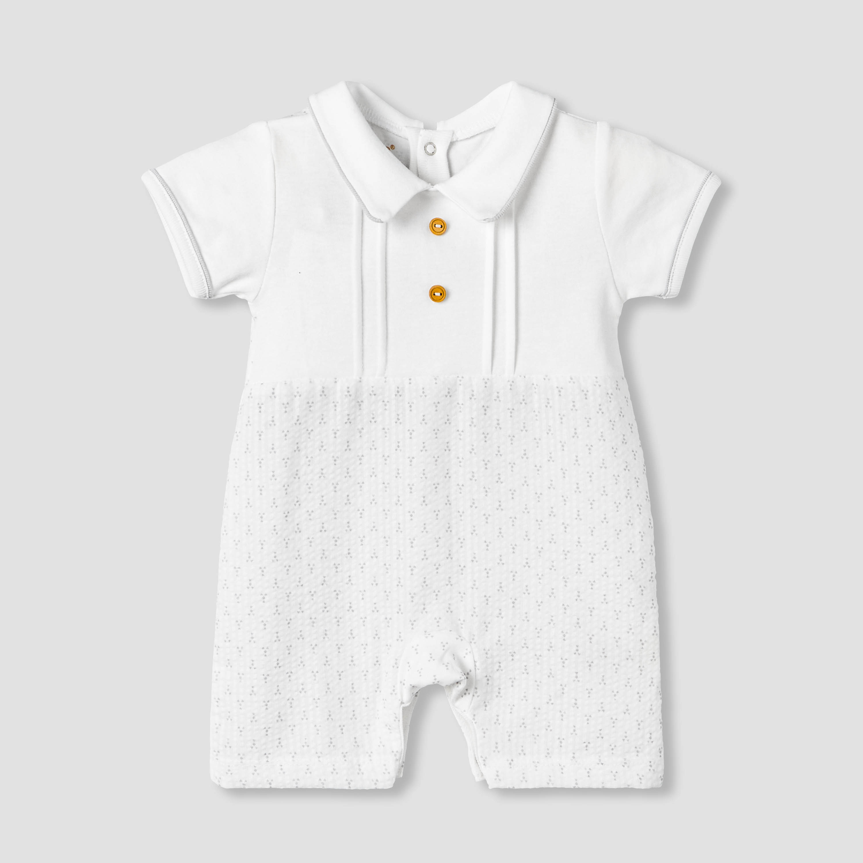 Giggles Collared Neck Short Sleeves Romper with Print-baby-boys-clothing-rompers-image-1