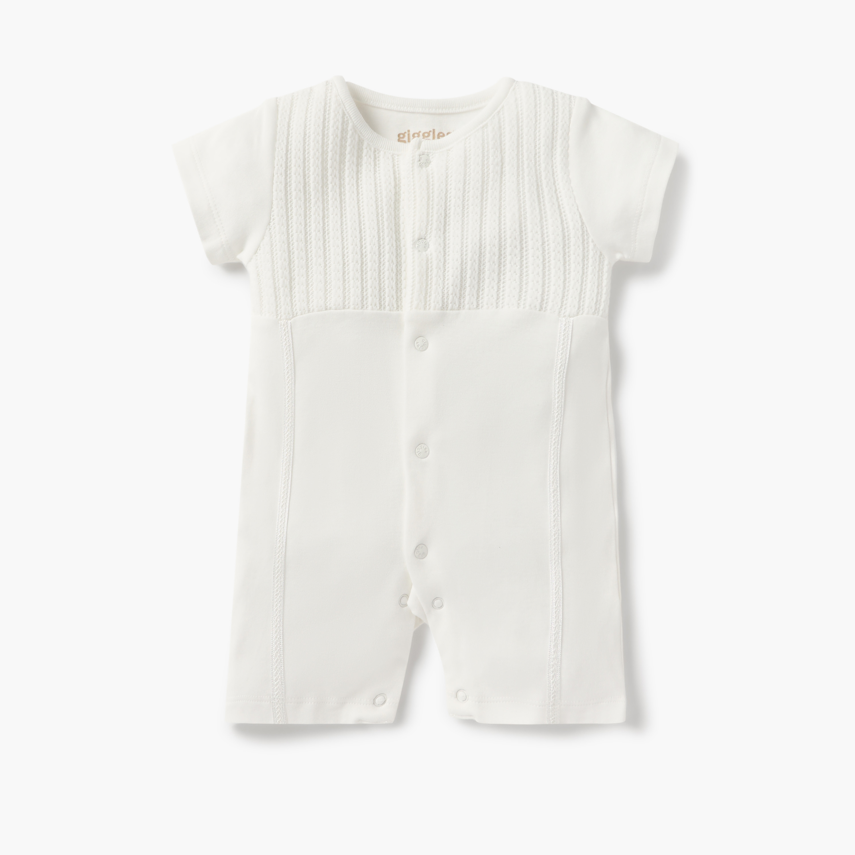 أفرول بارز الملمس بأكمام قصيرة وزر إغلاق كباس من جيجلز-baby-boys-clothing-rompers-image-1