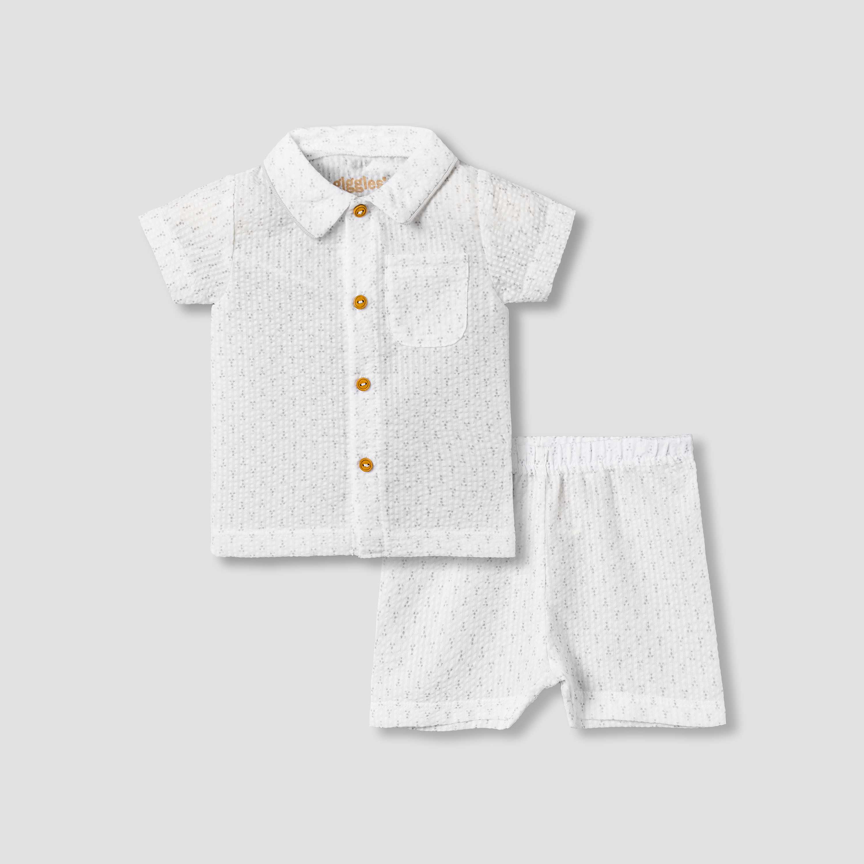 Giggles Cotton Collared Short Sleeve Pyjama Set with Dot Print-baby-boys-clothing-nightwear-pyjamasets-image-1