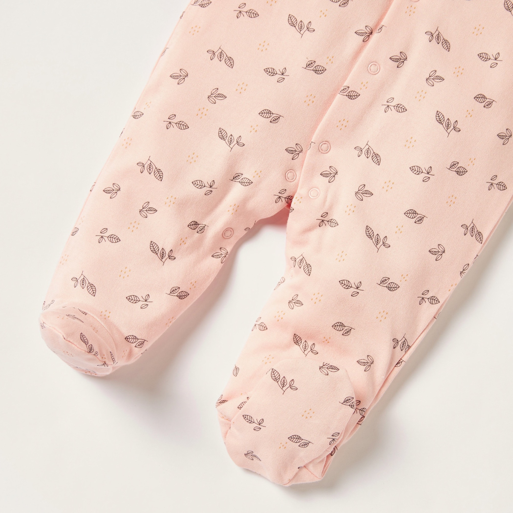 Juniors Printed Closed Feet Sleepsuit with Ruffles and Long Sleeves-baby-girls-clothing-nightwear-sleepsuits-image-4