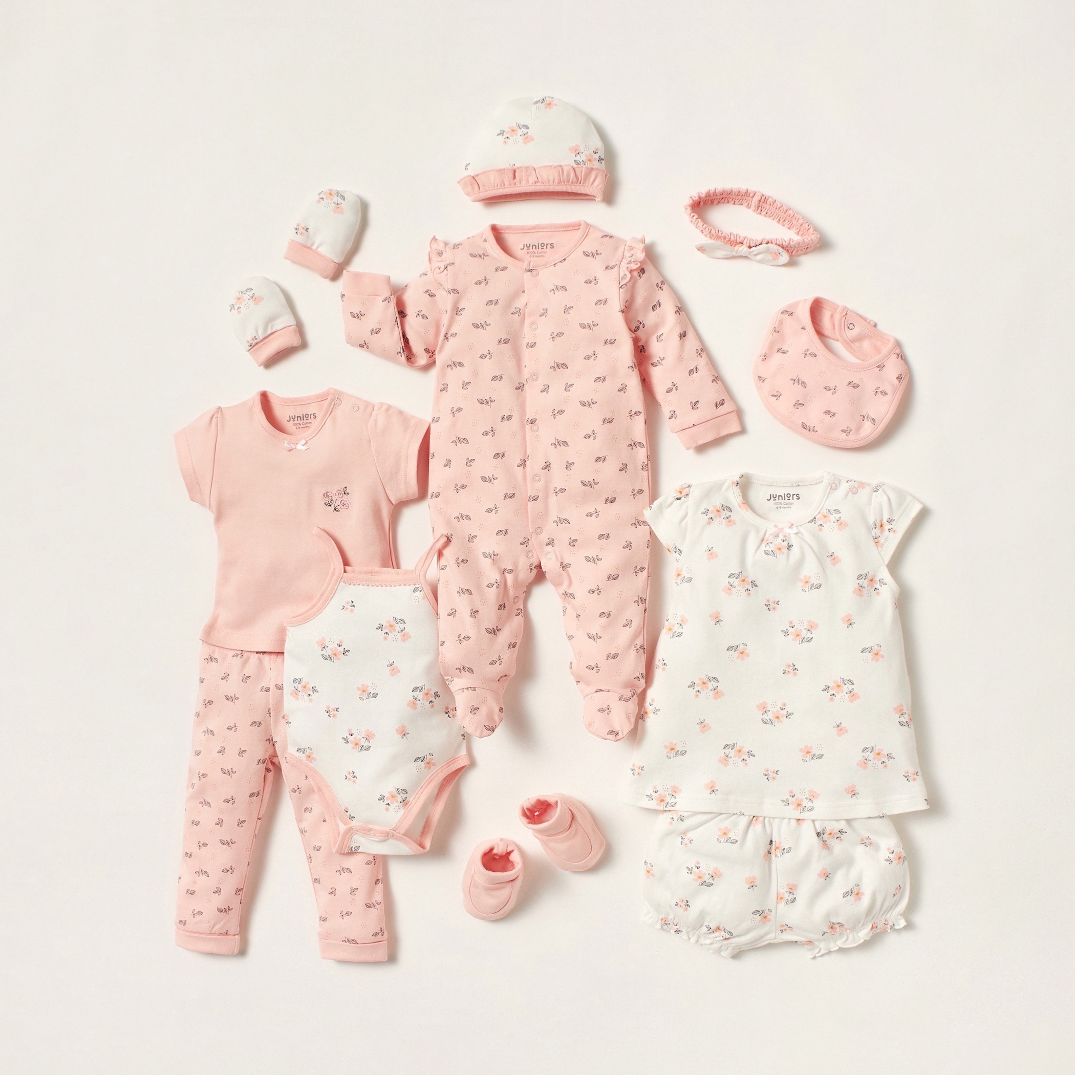 Juniors Printed Closed Feet Sleepsuit with Ruffles and Long Sleeves-baby-girls-clothing-nightwear-sleepsuits-image-5