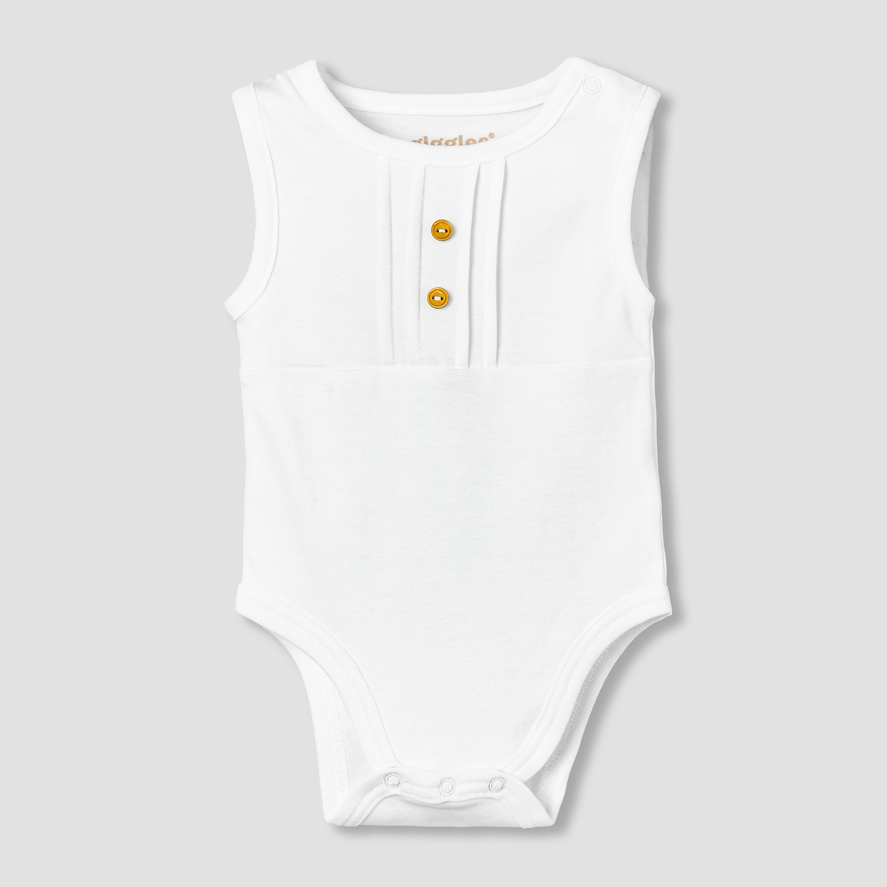 Giggles Round Neck Sleeveless Bodysuit with Snap Button Closure-baby-boys-clothing-bodysuits-image-2