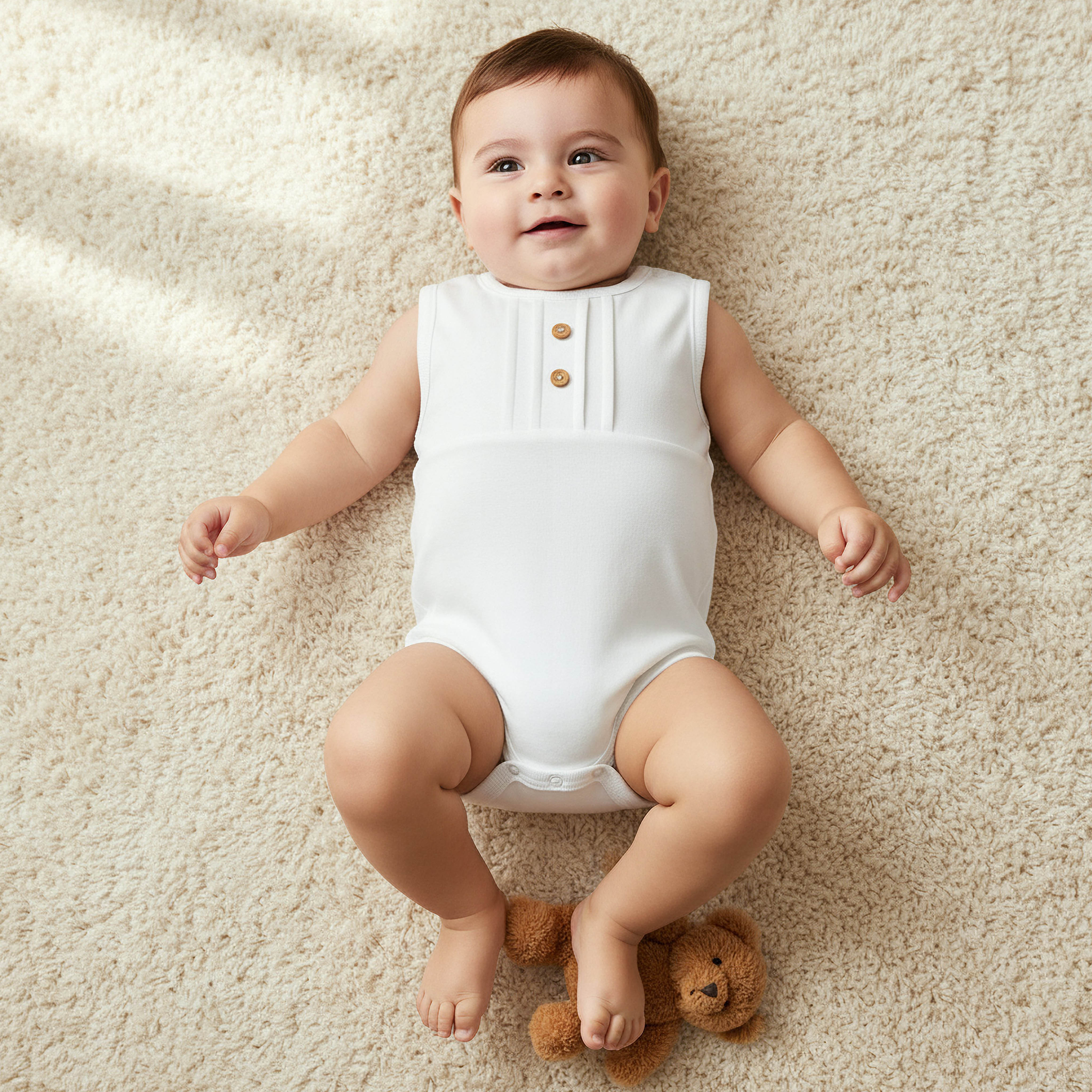 Giggles Round Neck Sleeveless Bodysuit with Snap Button Closure-baby-boys-clothing-bodysuits-image-1