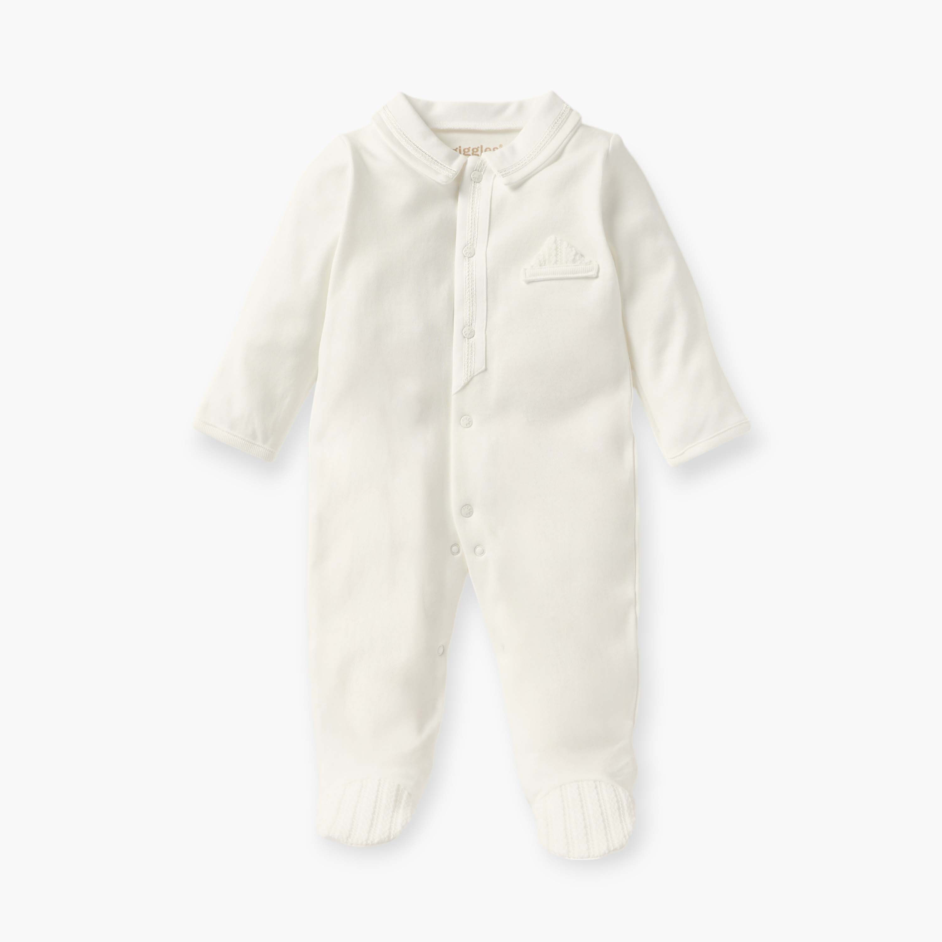 بدلة نوم مغلقة القدمين بارزة الملمس بياقة عادية وأزرار إغلاق من جيجلز-baby-boys-clothing-nightwear-sleepsuits-image-1