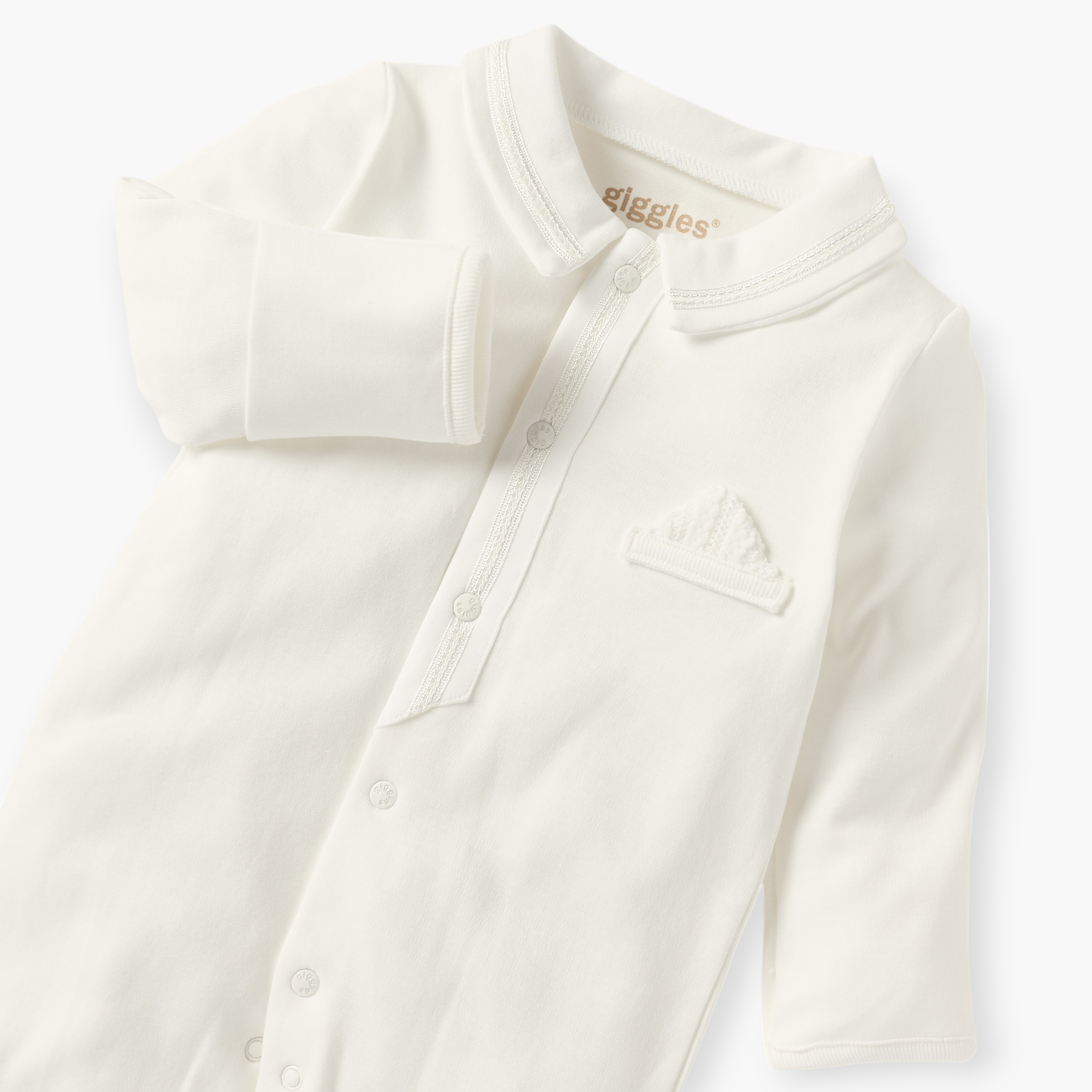 بدلة نوم مغلقة القدمين بارزة الملمس بياقة عادية وأزرار إغلاق من جيجلز-baby-boys-clothing-nightwear-sleepsuits-image-3