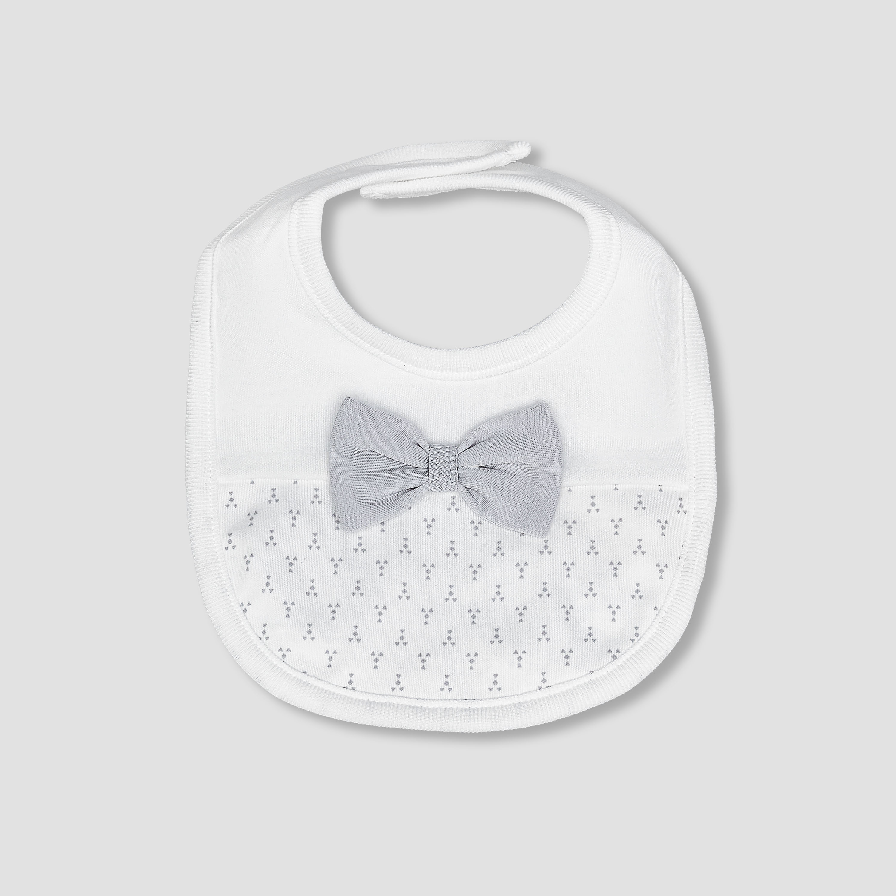 Giggles Baby Bib with Bow Applique-baby-feeding-bibs-image-1