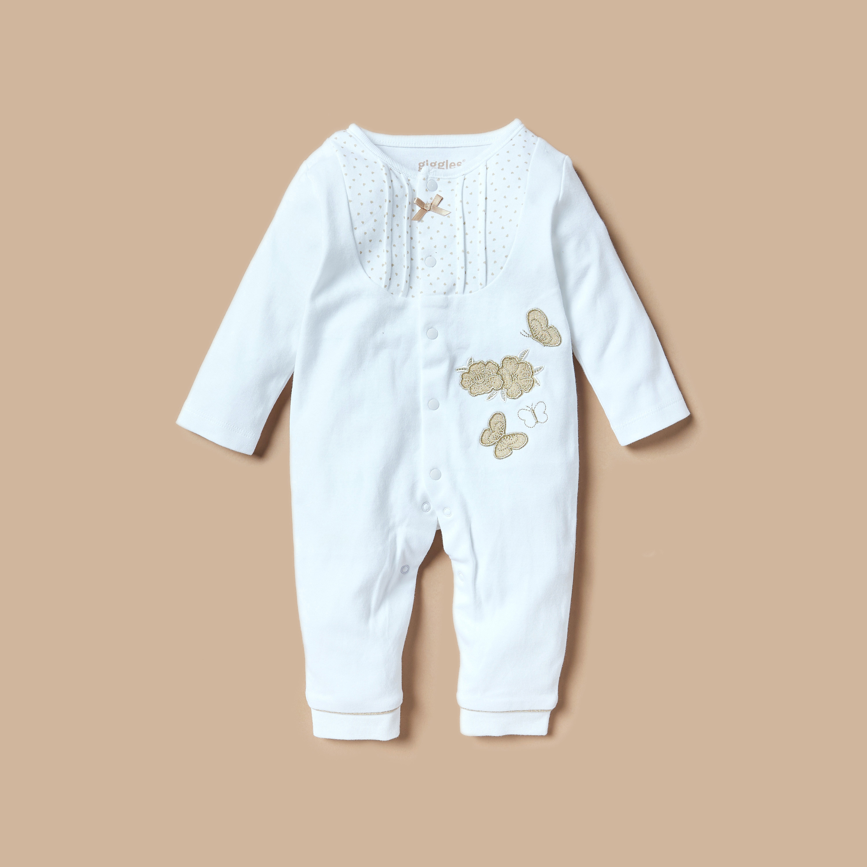 Giggles Floral Embroidered Sleepsuit-baby-girls-clothing-nightwear-sleepsuits-image-1