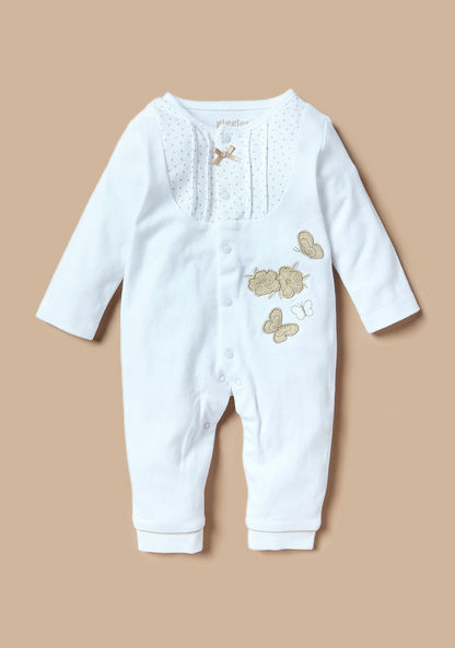 Giggles Floral Embroidered Sleepsuit-Sleepsuits-image-0