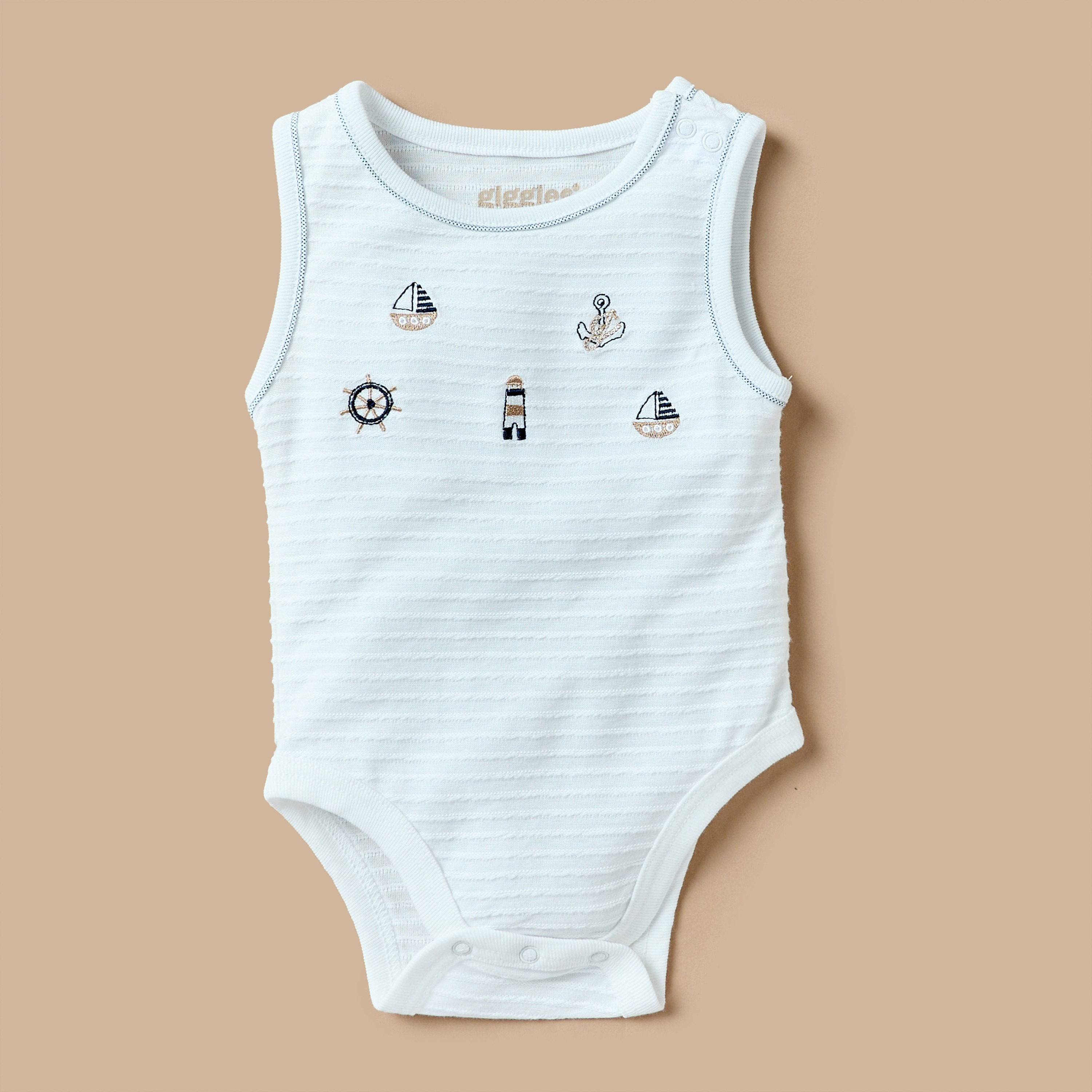 بودي سوت مطرز دون أكمام بأزرار إغلاق من جيجلز-baby-boys-clothing-bodysuits-image-1
