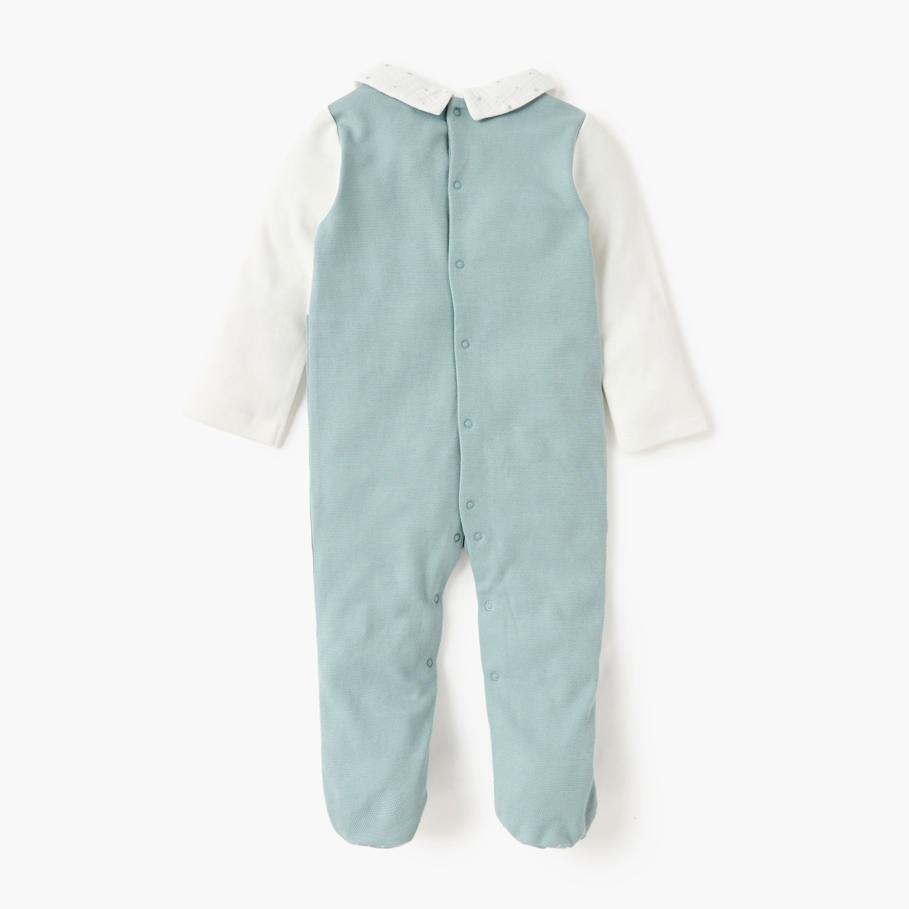 Giggles Colourblock Closed Feet Sleepsuit with Button Closure-baby-boys-clothing-nightwear-sleepsuits-image-2