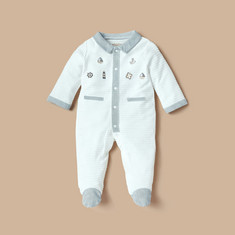 Giggles Embroidered Closed Feet Sleepsuit