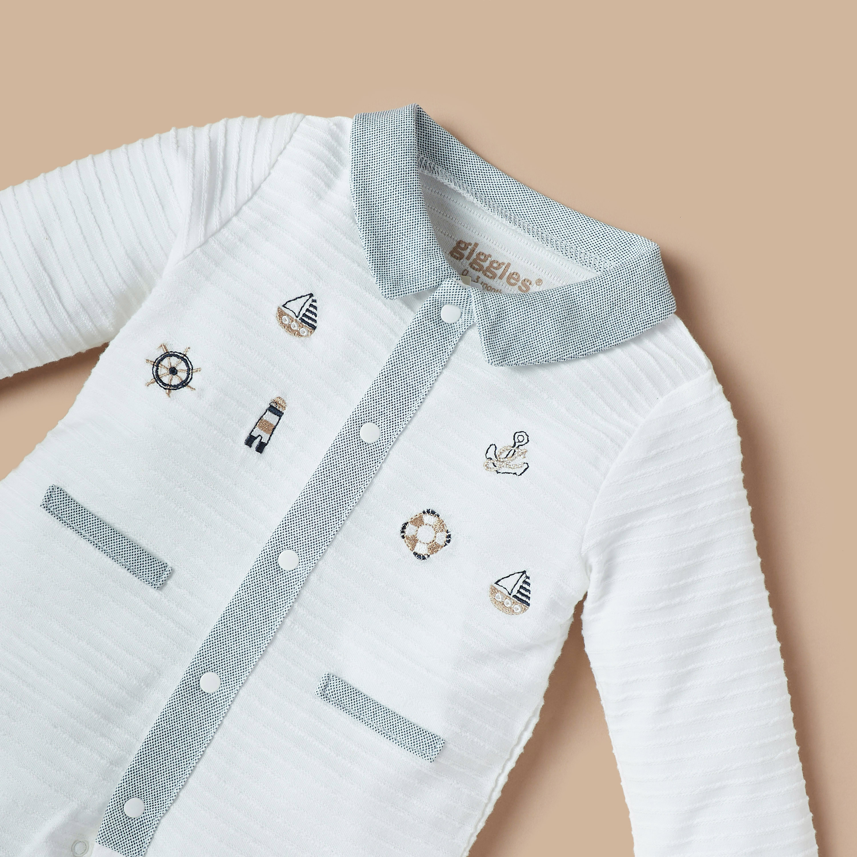 Giggles Embroidered Closed Feet Sleepsuit-baby-boys-clothing-nightwear-sleepsuits-image-2