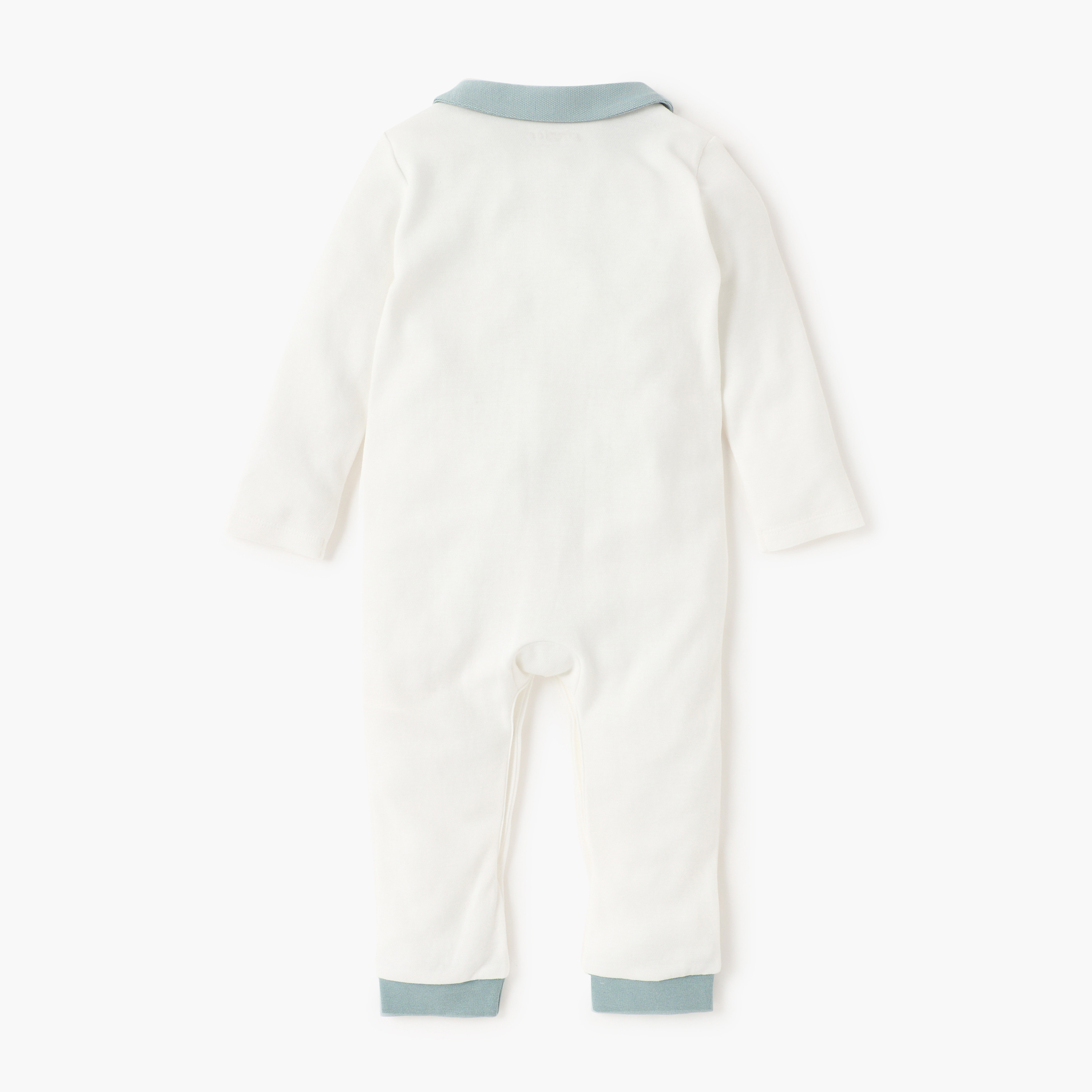 Giggles Collared Neckline Sleepsuit with Button Closure-baby-boys-clothing-nightwear-sleepsuits-image-2