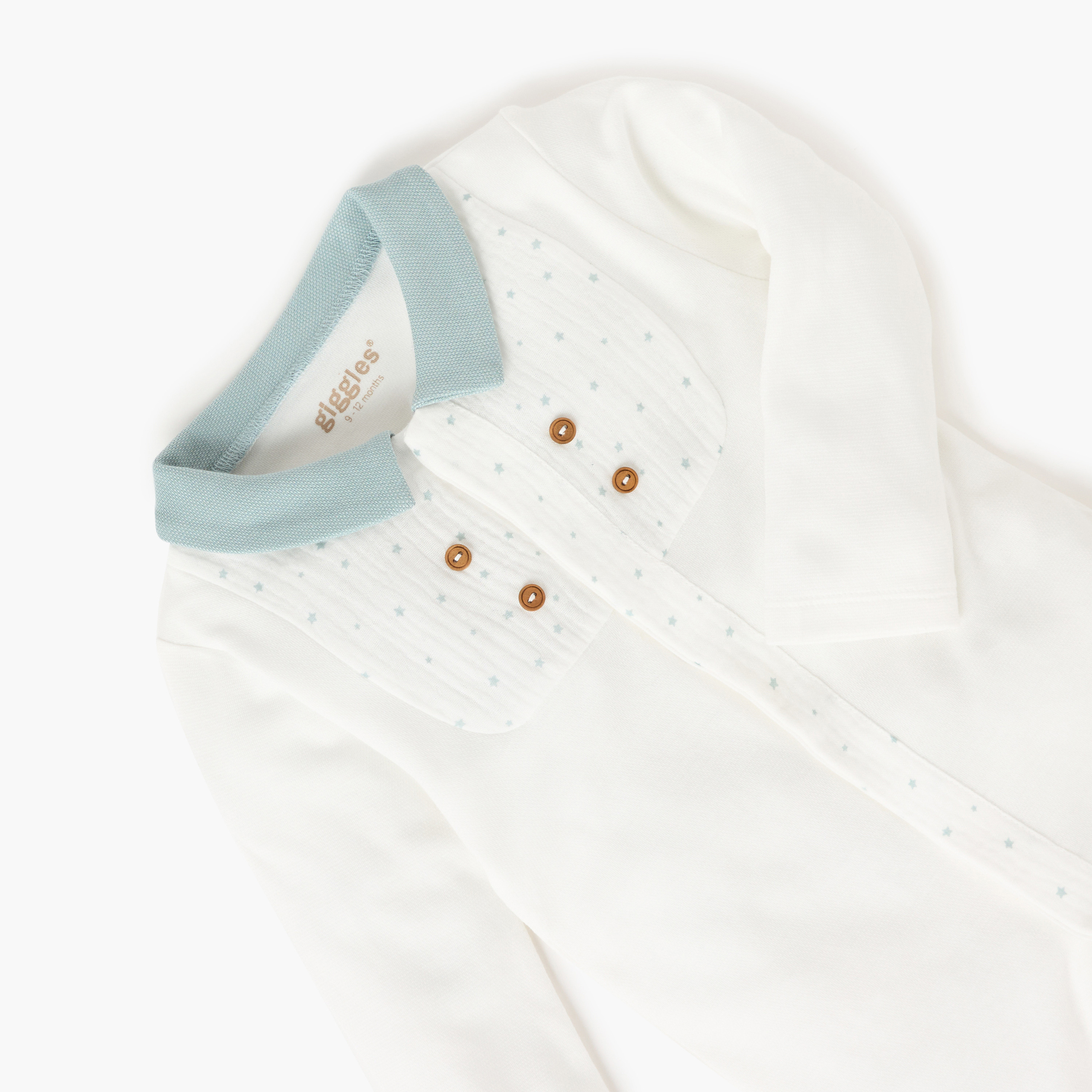 Giggles Collared Neckline Sleepsuit with Button Closure-baby-boys-clothing-nightwear-sleepsuits-image-3