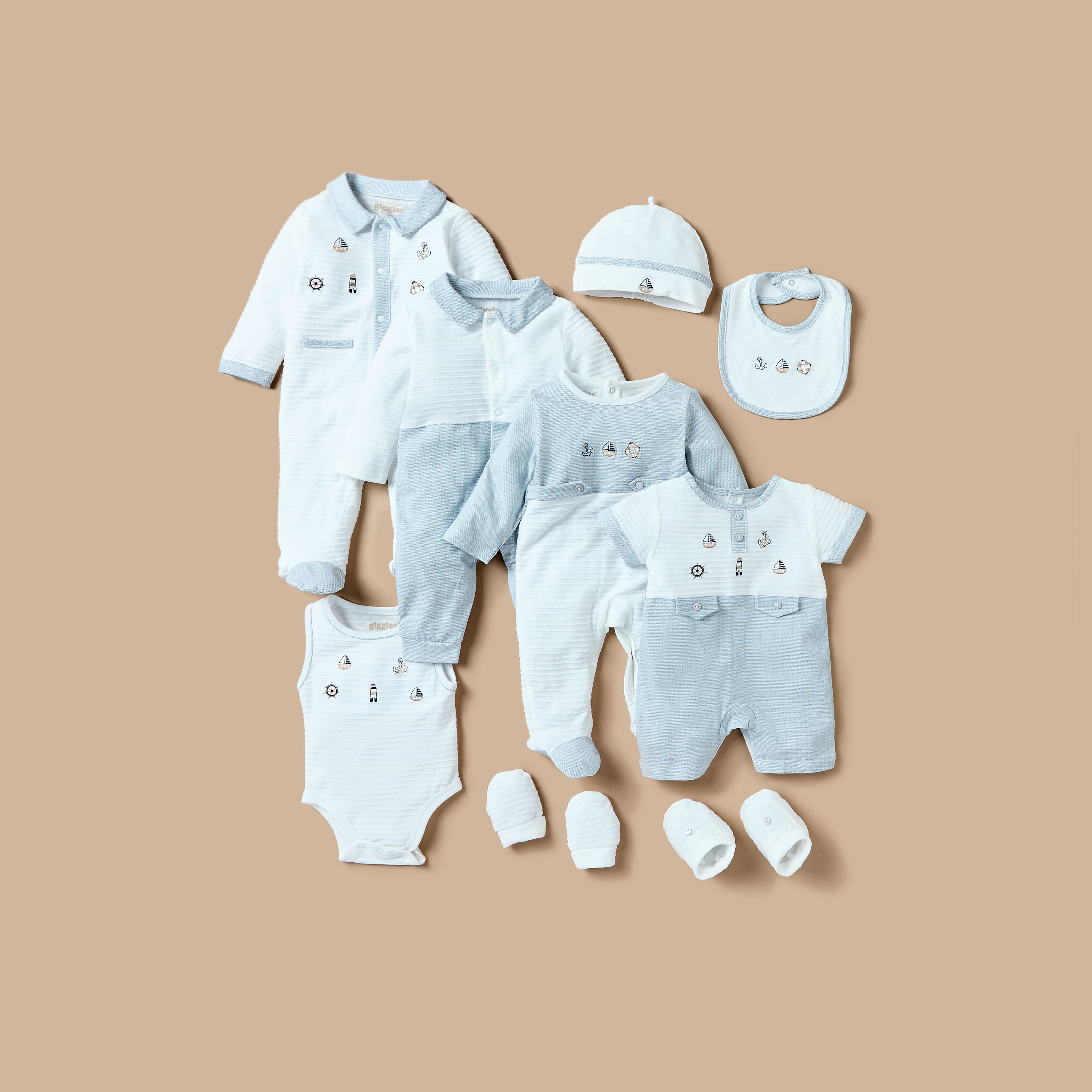 Giggles Embroidered Sleepsuit with Button Closure and Collared Neckline-baby-boys-clothing-nightwear-sleepsuits-image-5