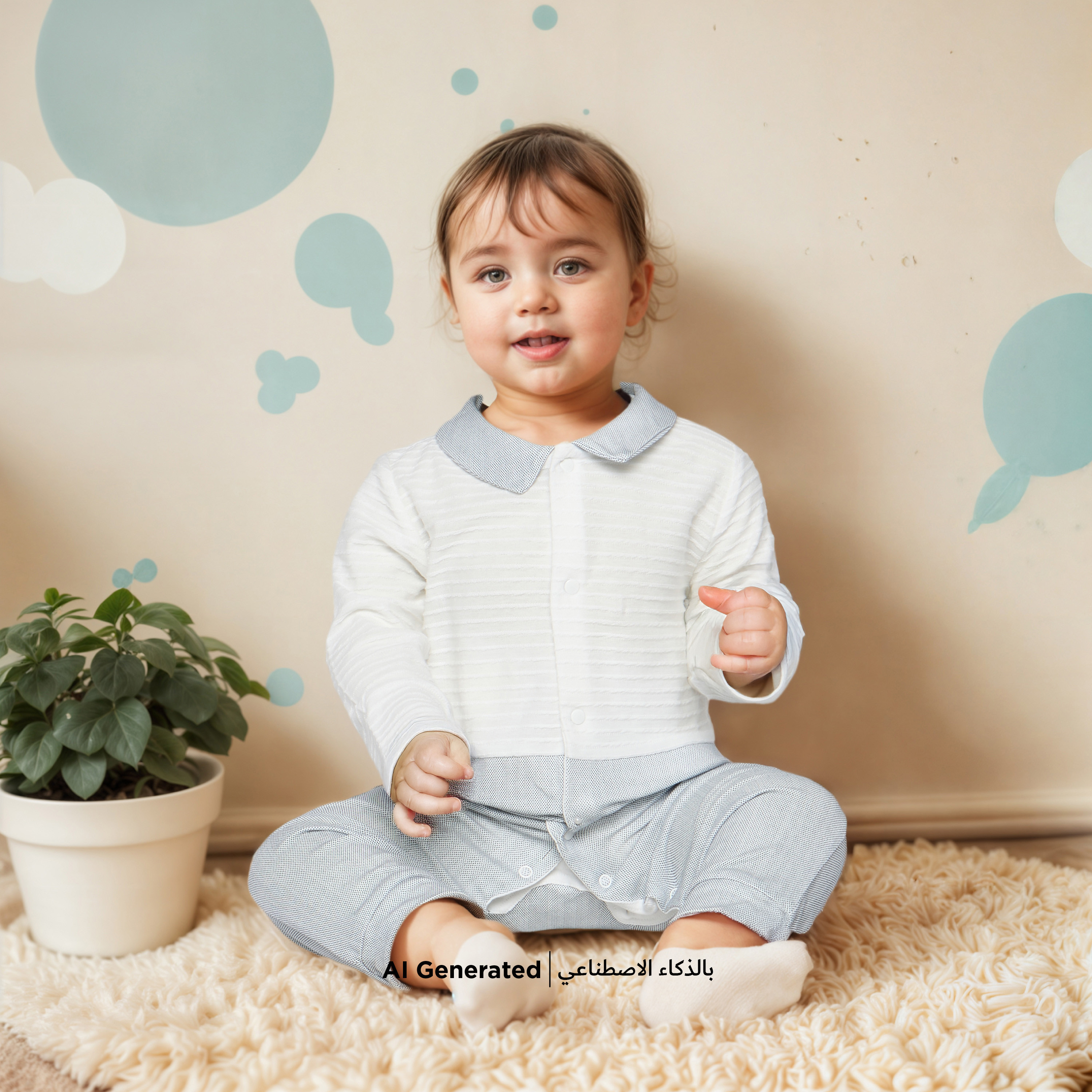 Giggles Embroidered Sleepsuit with Button Closure and Collared Neckline-baby-boys-clothing-nightwear-sleepsuits-image-6