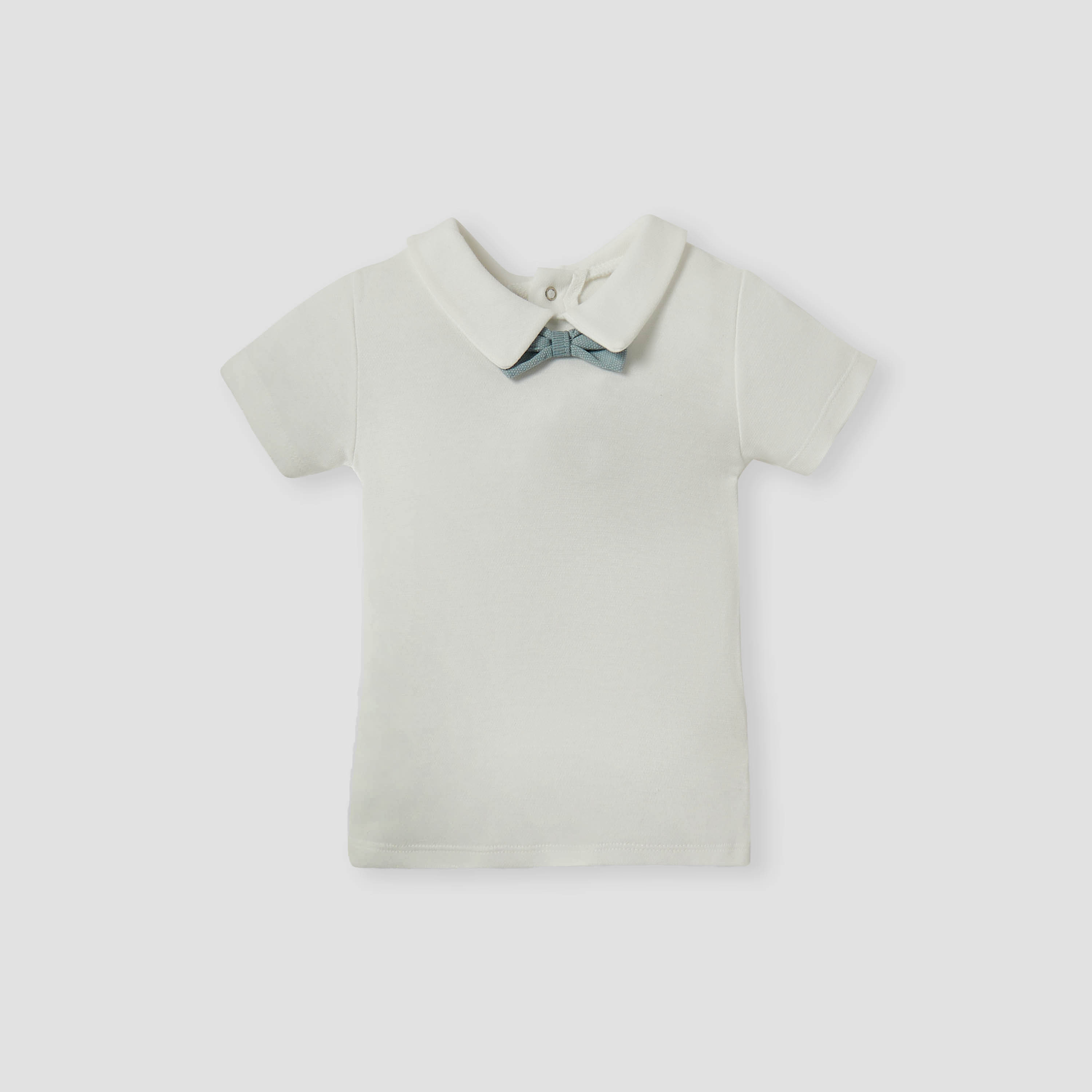 طقم دنغري مع تيشيرت سادة بياقة من جيجلز-baby-boys-clothing-setsandcoords-image-2