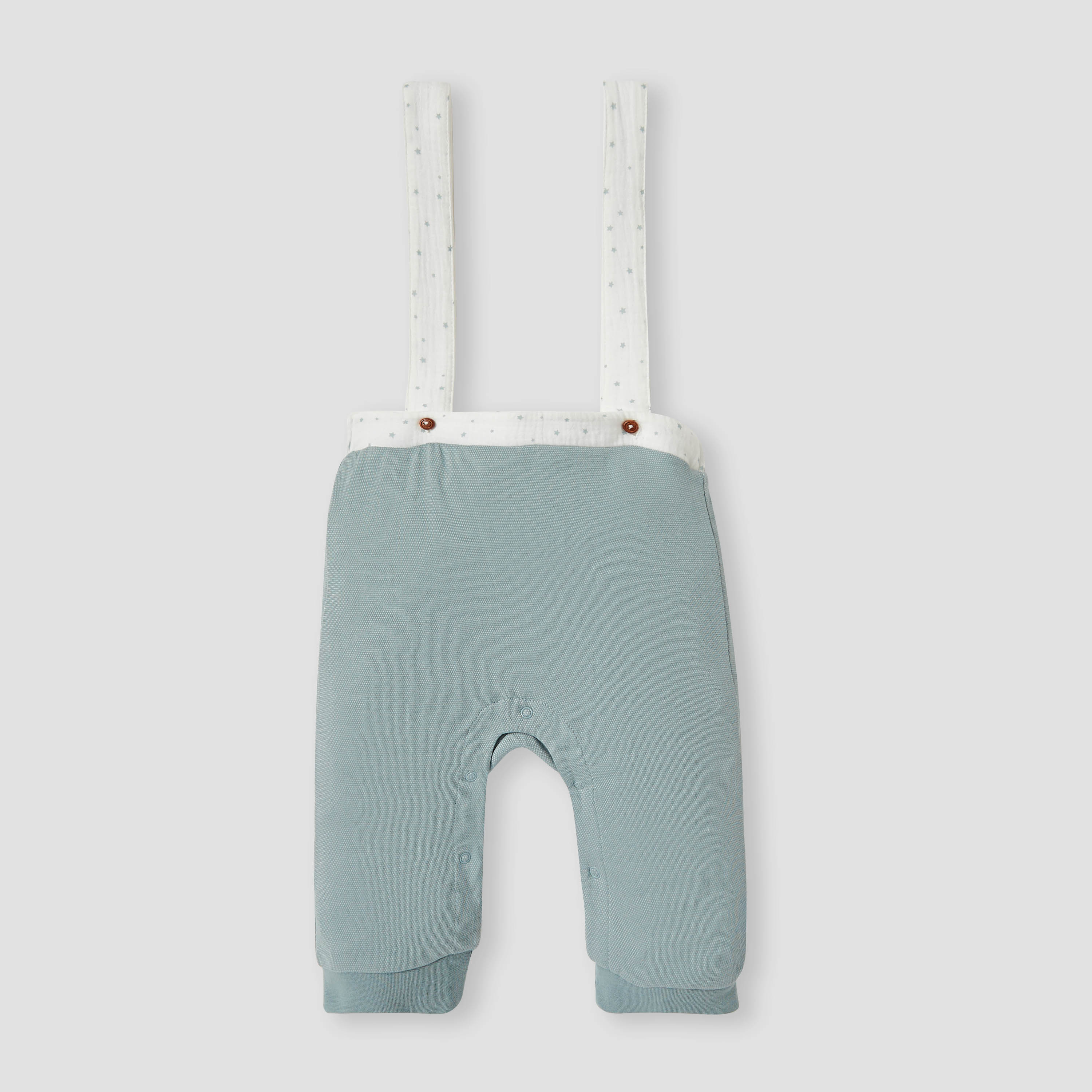 طقم دنغري مع تيشيرت سادة بياقة من جيجلز-baby-boys-clothing-setsandcoords-image-3