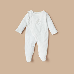 Juniors Applique Detail Closed Feet Sleepsuit with Long Sleeves