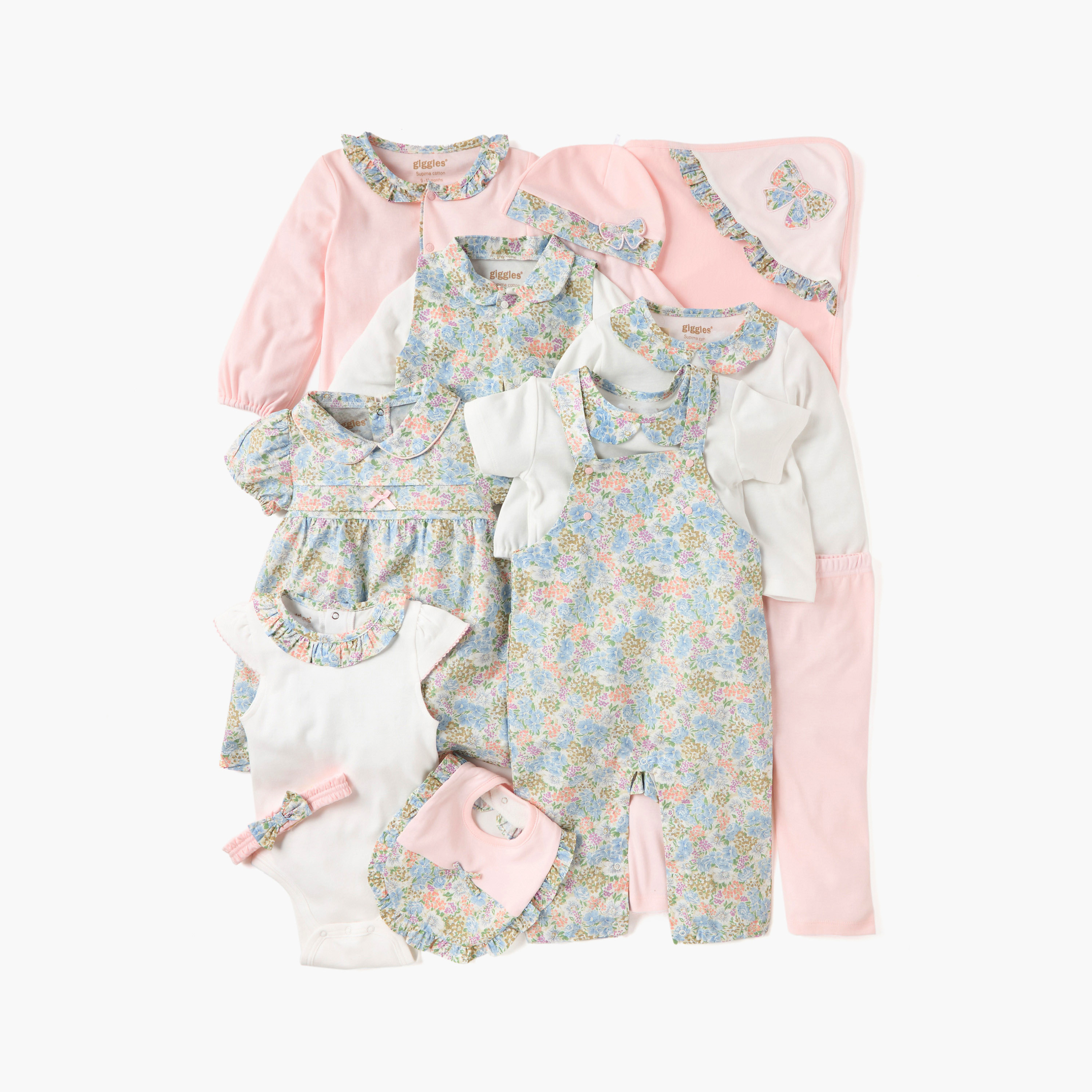 Giggles Floral Print Closed Feet Sleepsuit with Button Closure-baby-girls-clothing-nightwear-sleepsuits-image-5