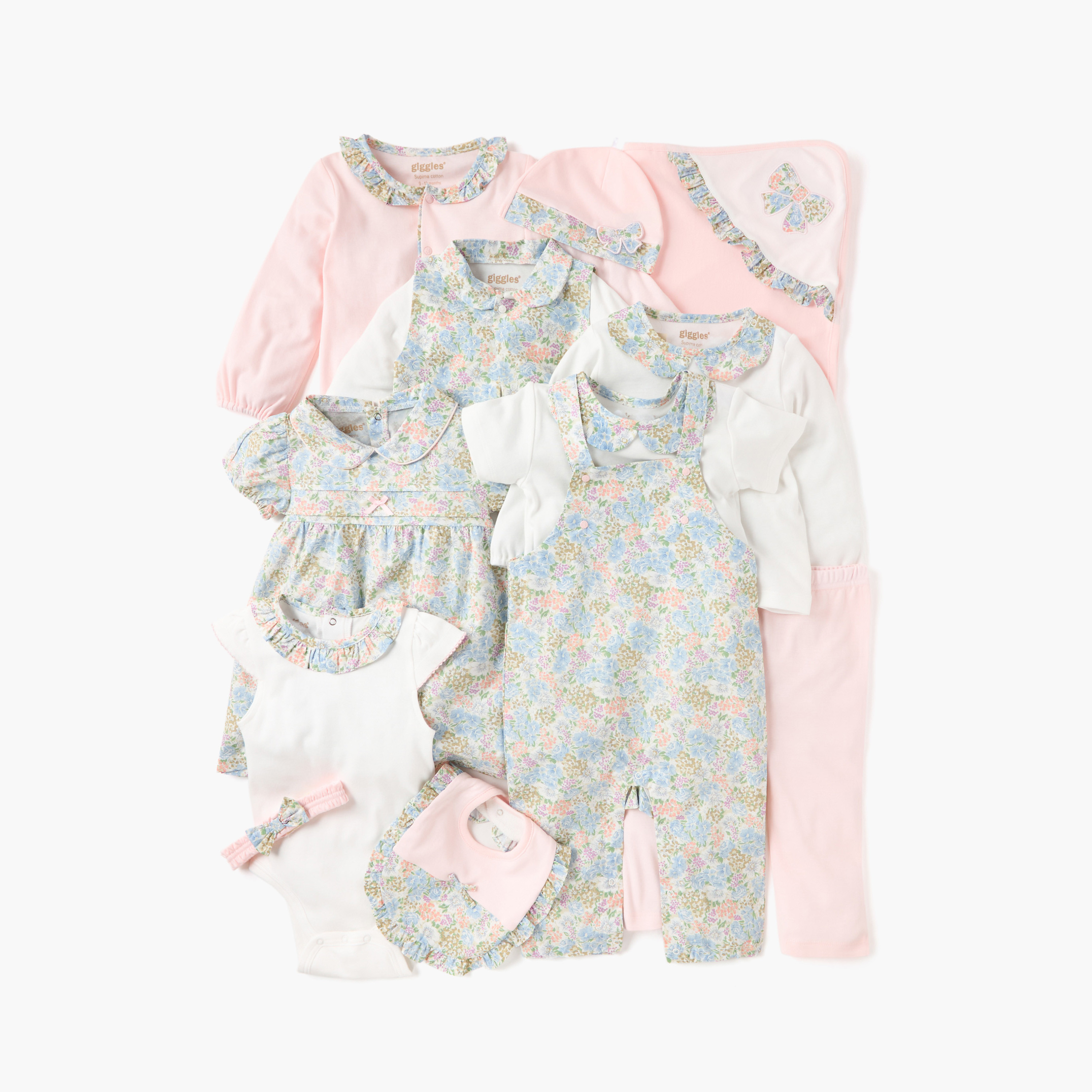 Giggles Floral Print Closed Feet Sleepsuit with Waistcoat-baby-girls-clothing-nightwear-sleepsuits-image-6