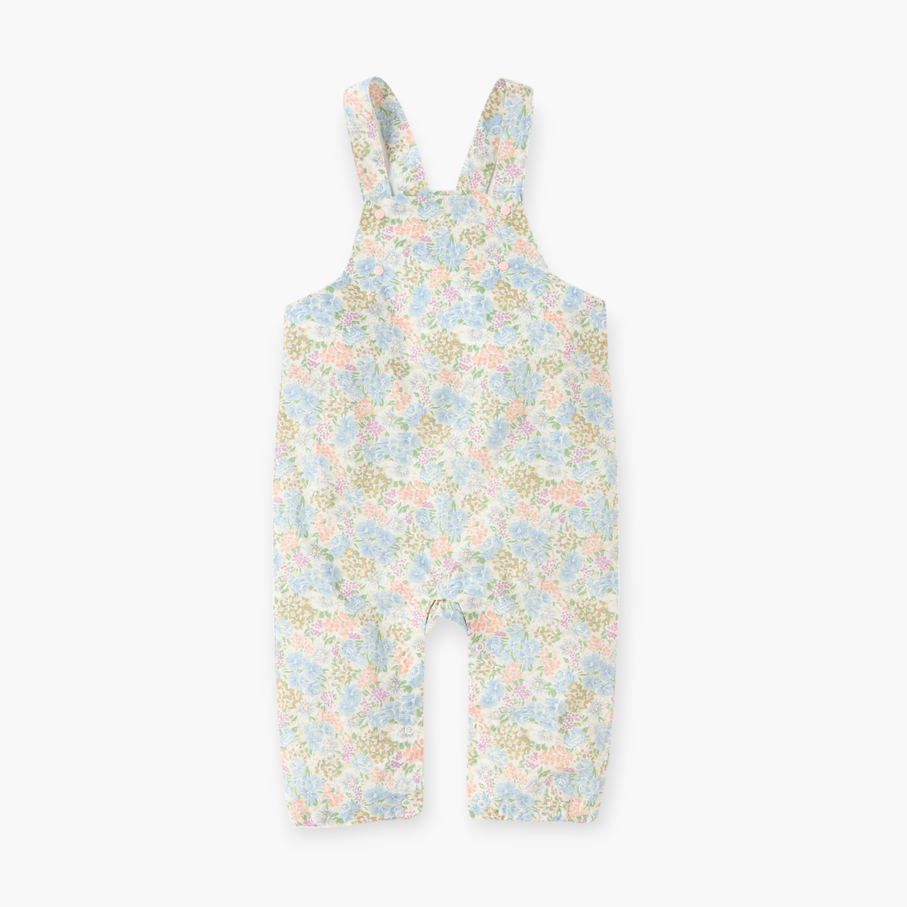 Giggle Floral Print T-shirt and Dungaree Set-baby-girls-clothing-rompers-image-2