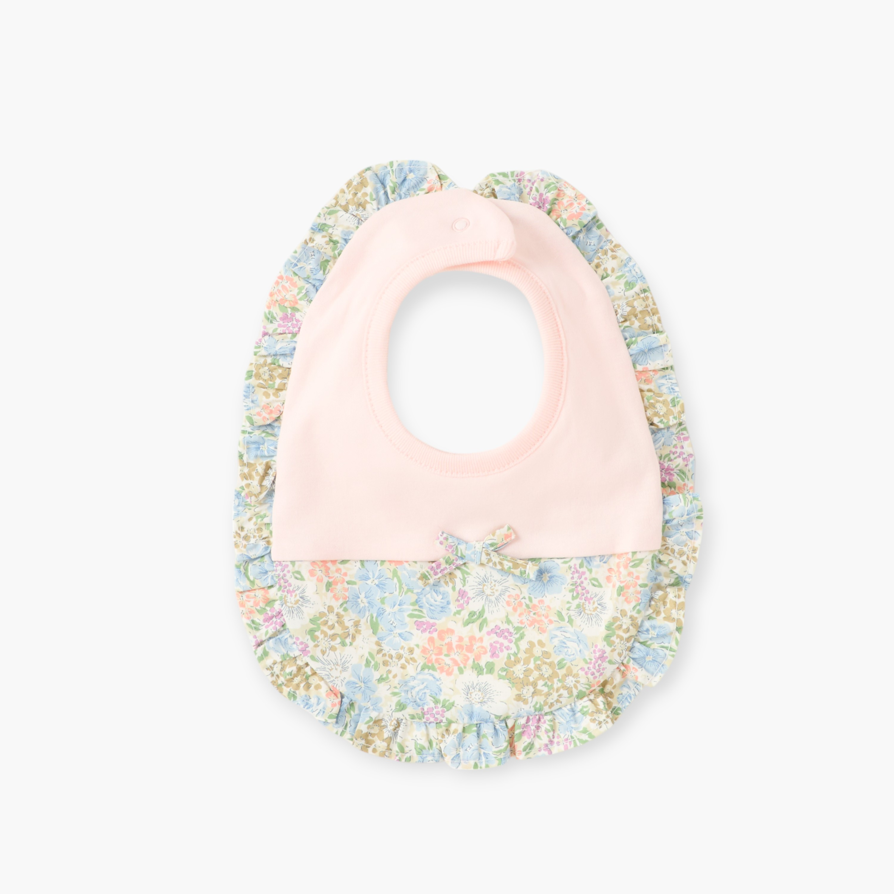 Muslin Ruffled Bibs Buy Giggles Floral Print Muslin Bib with Button Closure and Ruffle ...