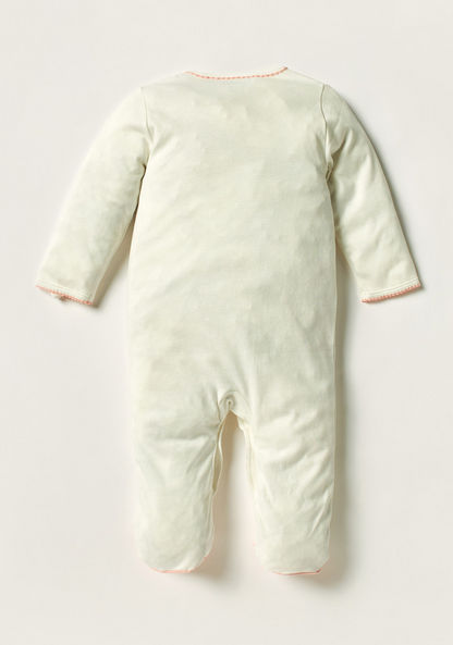 Giggles Embroidered Closed Feet Sleepsuit with Long Sleeves