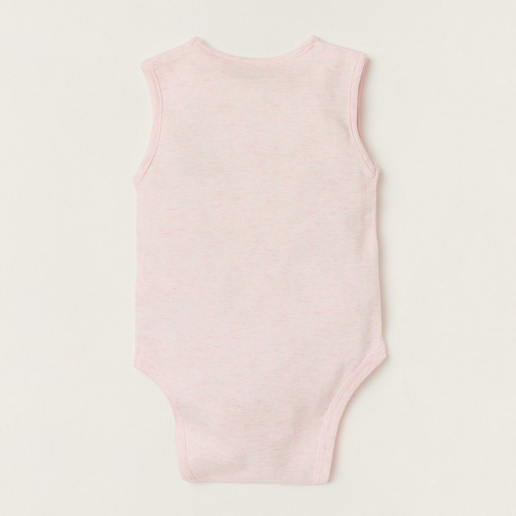 Juniors Solid Bodysuit with Snap Button Closure and Embroidered Detail