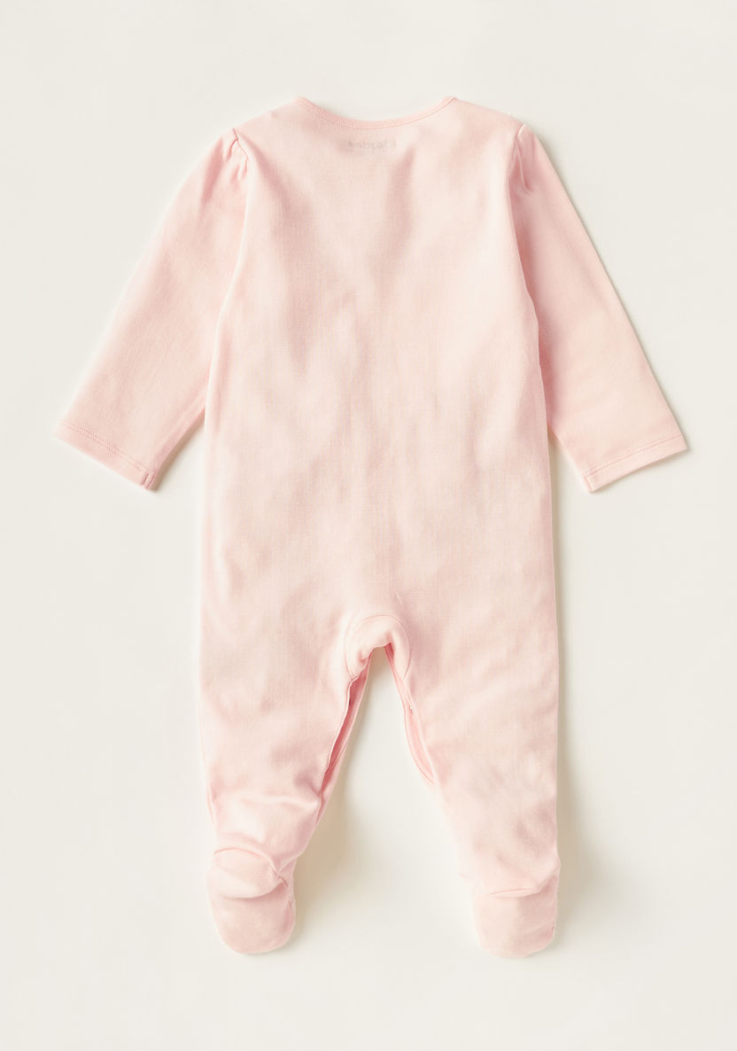 Giggles Textured Closed Feet Sleepsuit with Long Sleeves and Snap Closure-Sleepsuits-image-3