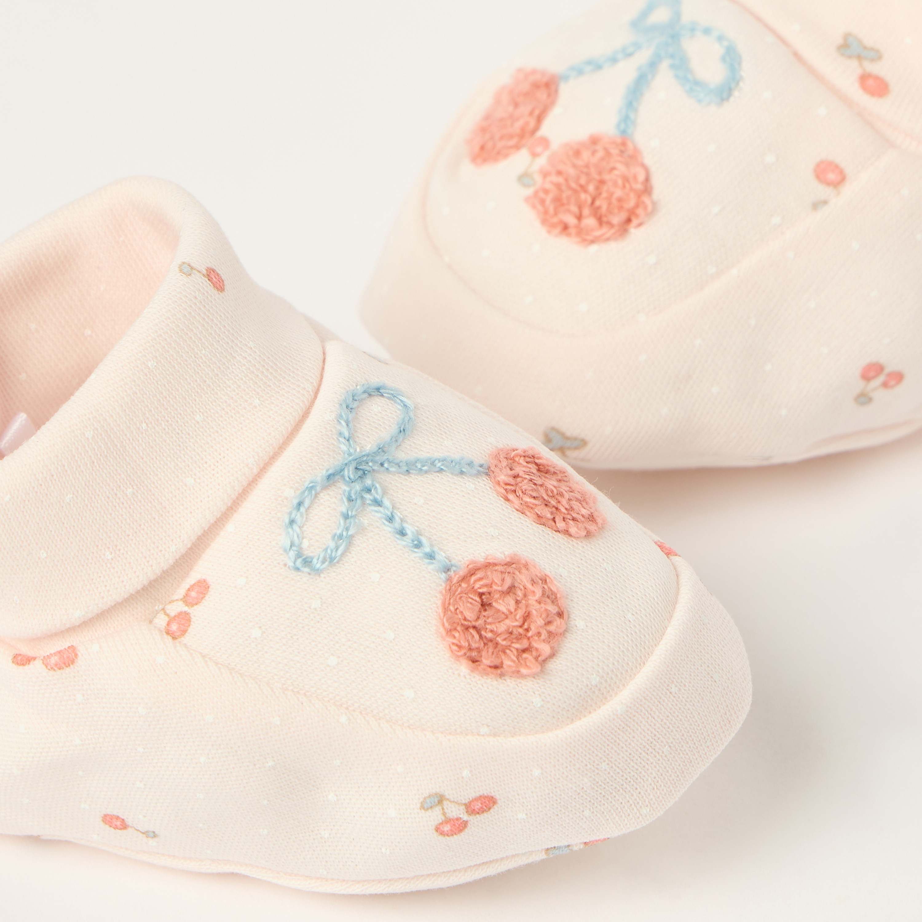 Juniors Cherry Print Slip-On Booties-baby-girls-shoes-booties-image-3