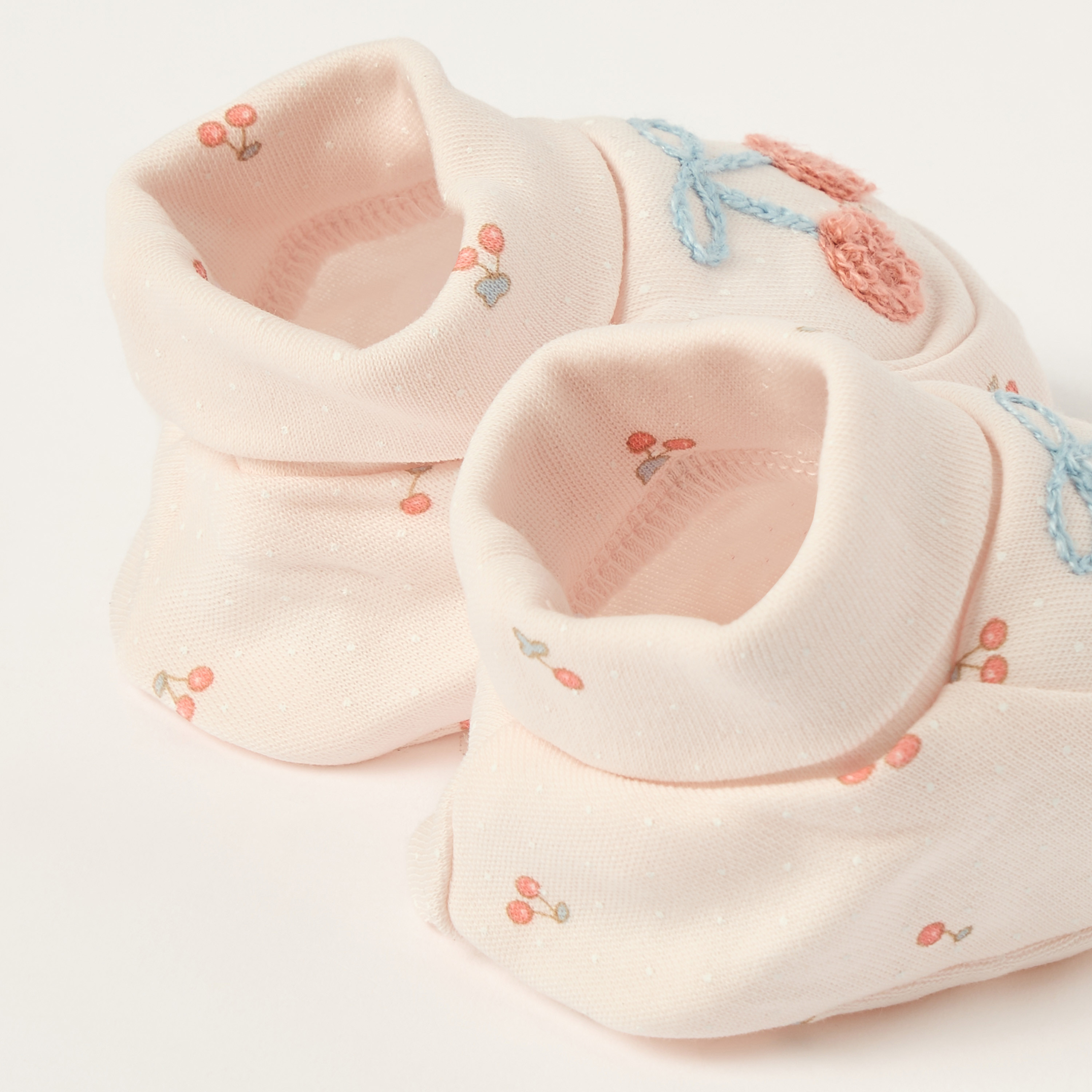 Juniors Cherry Print Slip-On Booties-baby-girls-shoes-booties-image-4