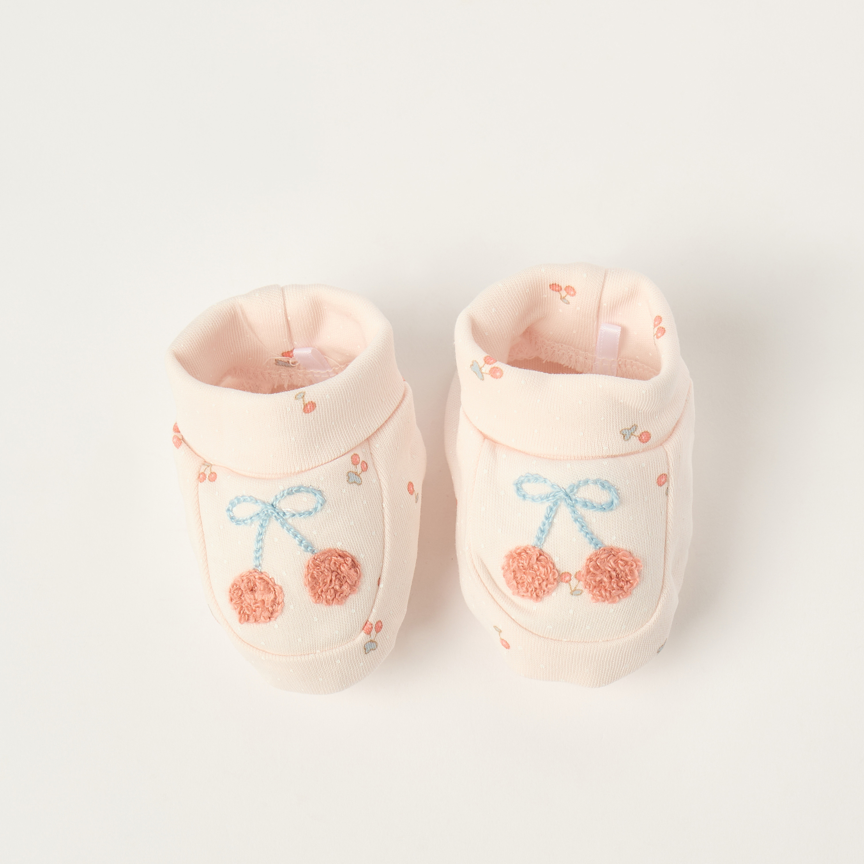 Juniors Cherry Print Slip-On Booties-baby-girls-shoes-booties-image-5