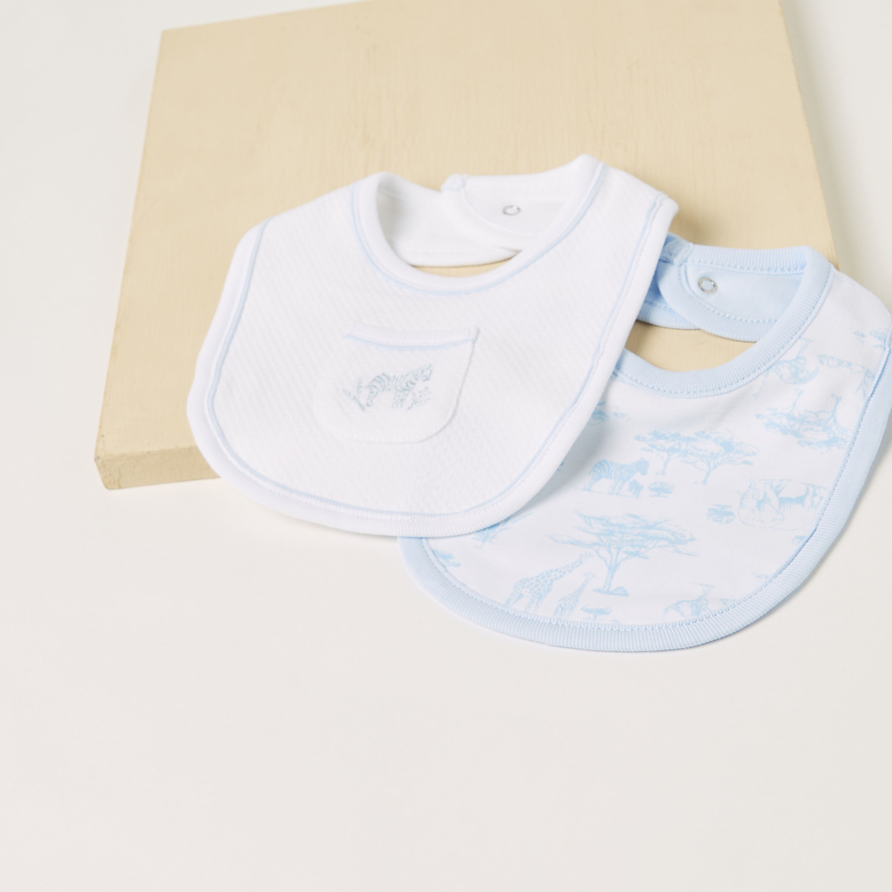 Giggles Assorted Bib with Snap Button Closure - Set of 2-baby-feeding-bibs-image-2