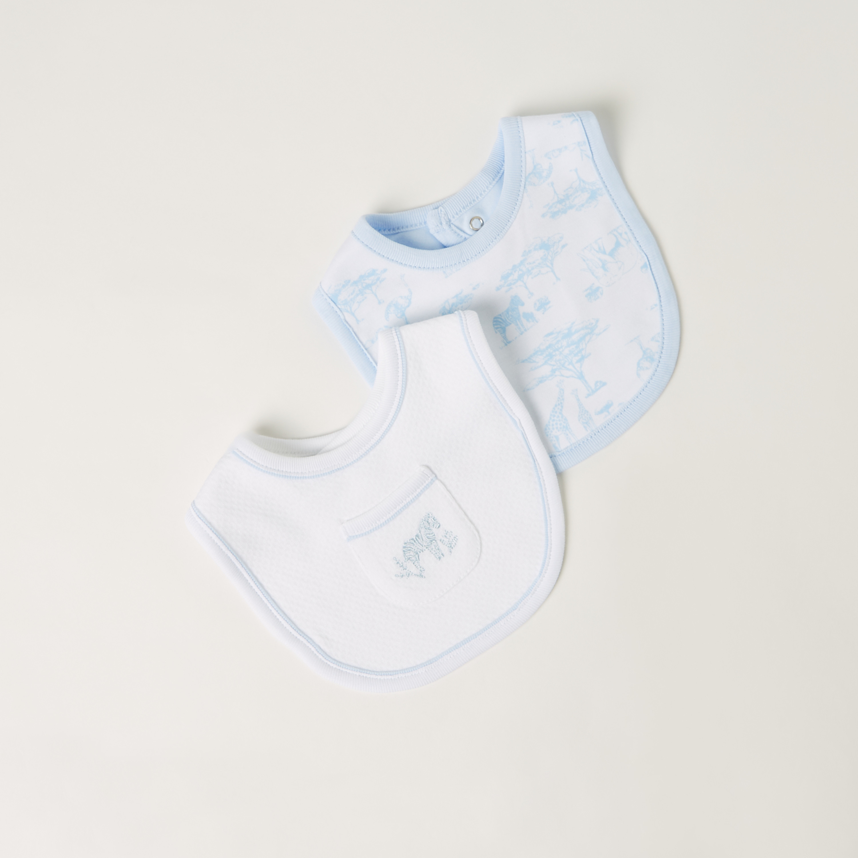 Giggles Assorted Bib with Snap Button Closure - Set of 2-baby-feeding-bibs-image-4