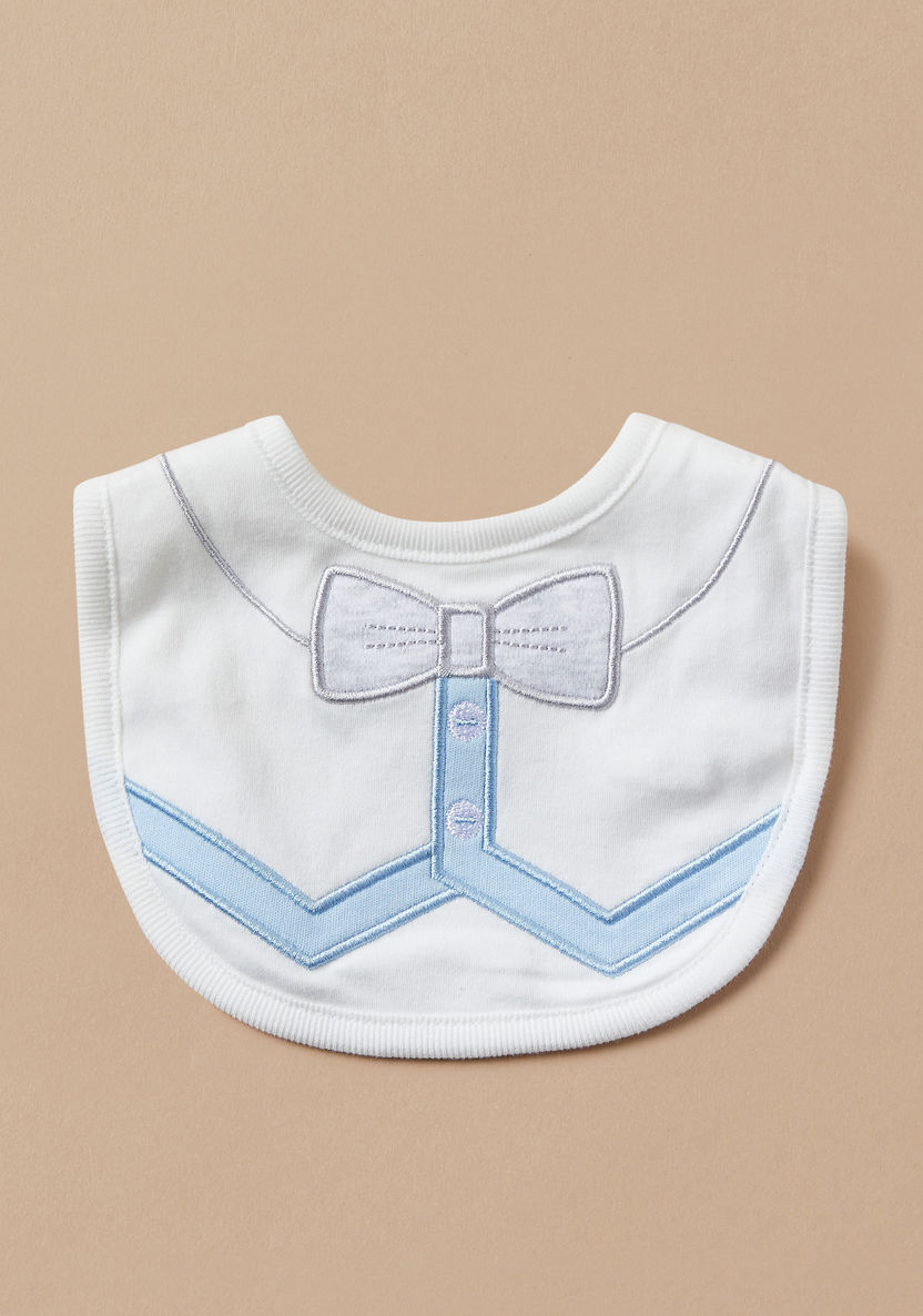 Giggles Bow Embroidered Bib with Snap Button Closure-Bibs and Burp Cloths-image-0