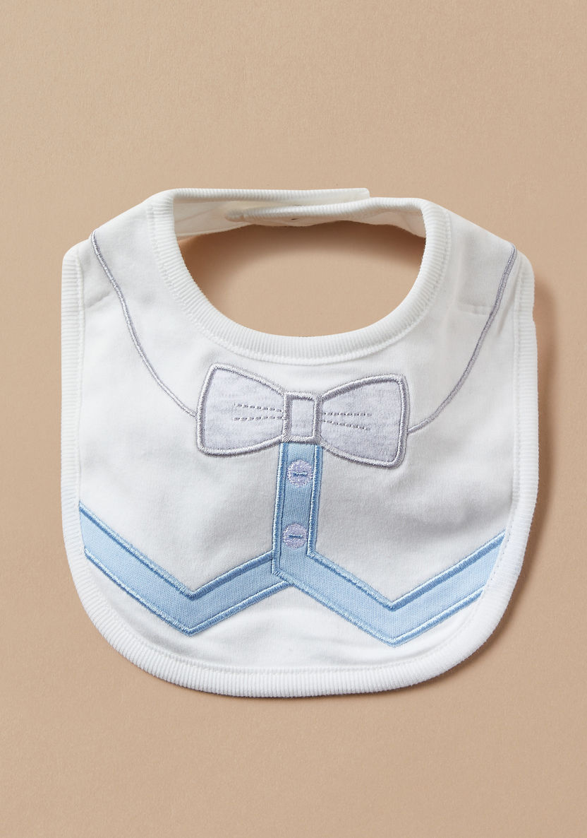 Giggles Bow Embroidered Bib with Snap Button Closure-Bibs and Burp Cloths-image-2