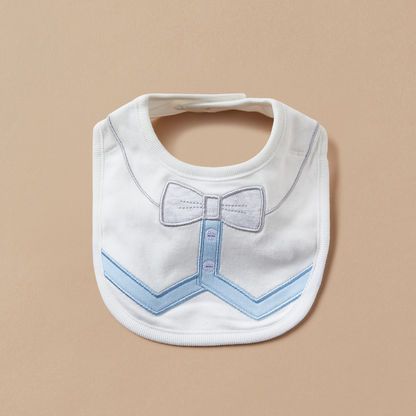 Giggles Bow Embroidered Bib with Snap Button Closure-Bibs and Burp Cloths-image-2