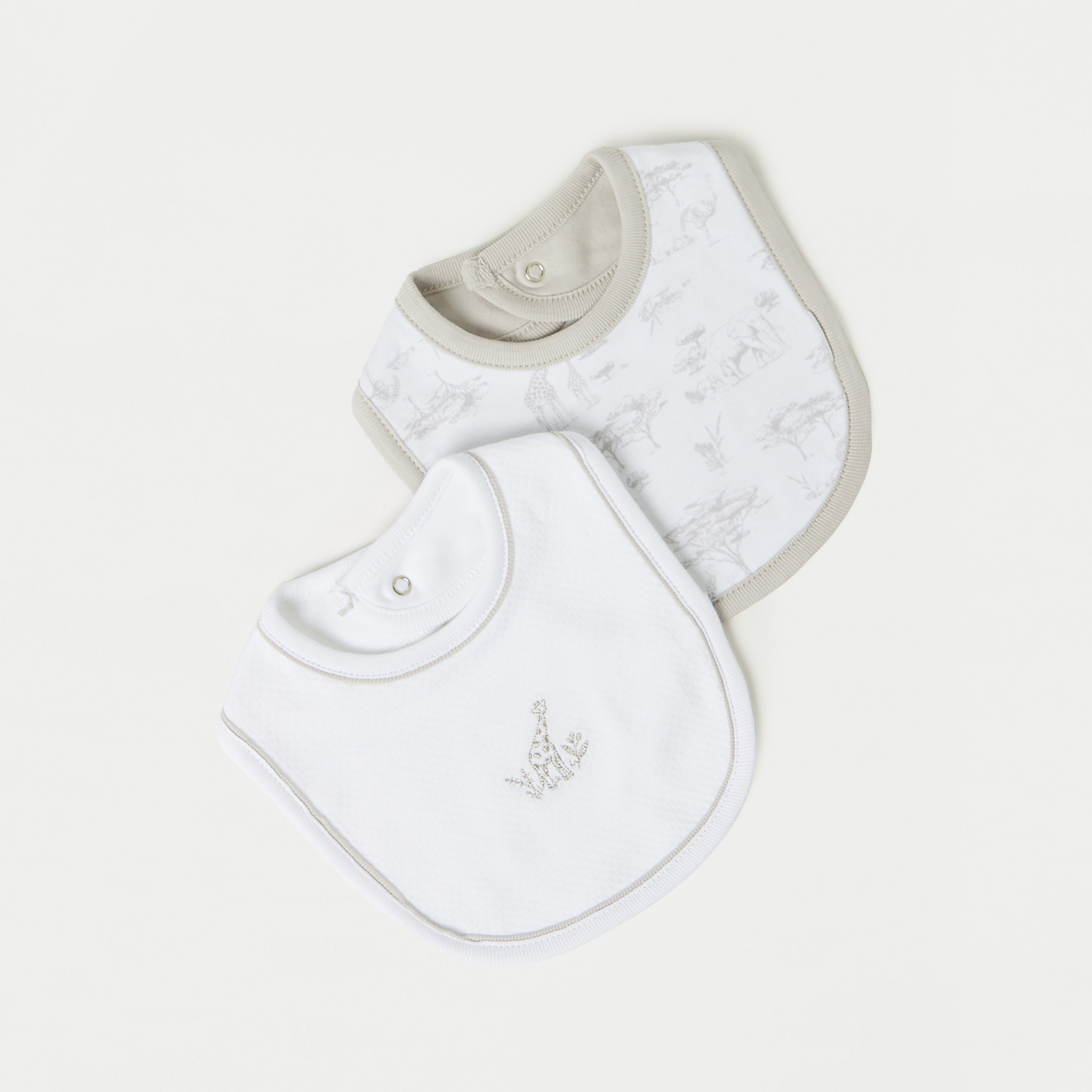 Giggles Printed Bib with Snap Button Closure - Set of 2-baby-feeding-bibs-image-4