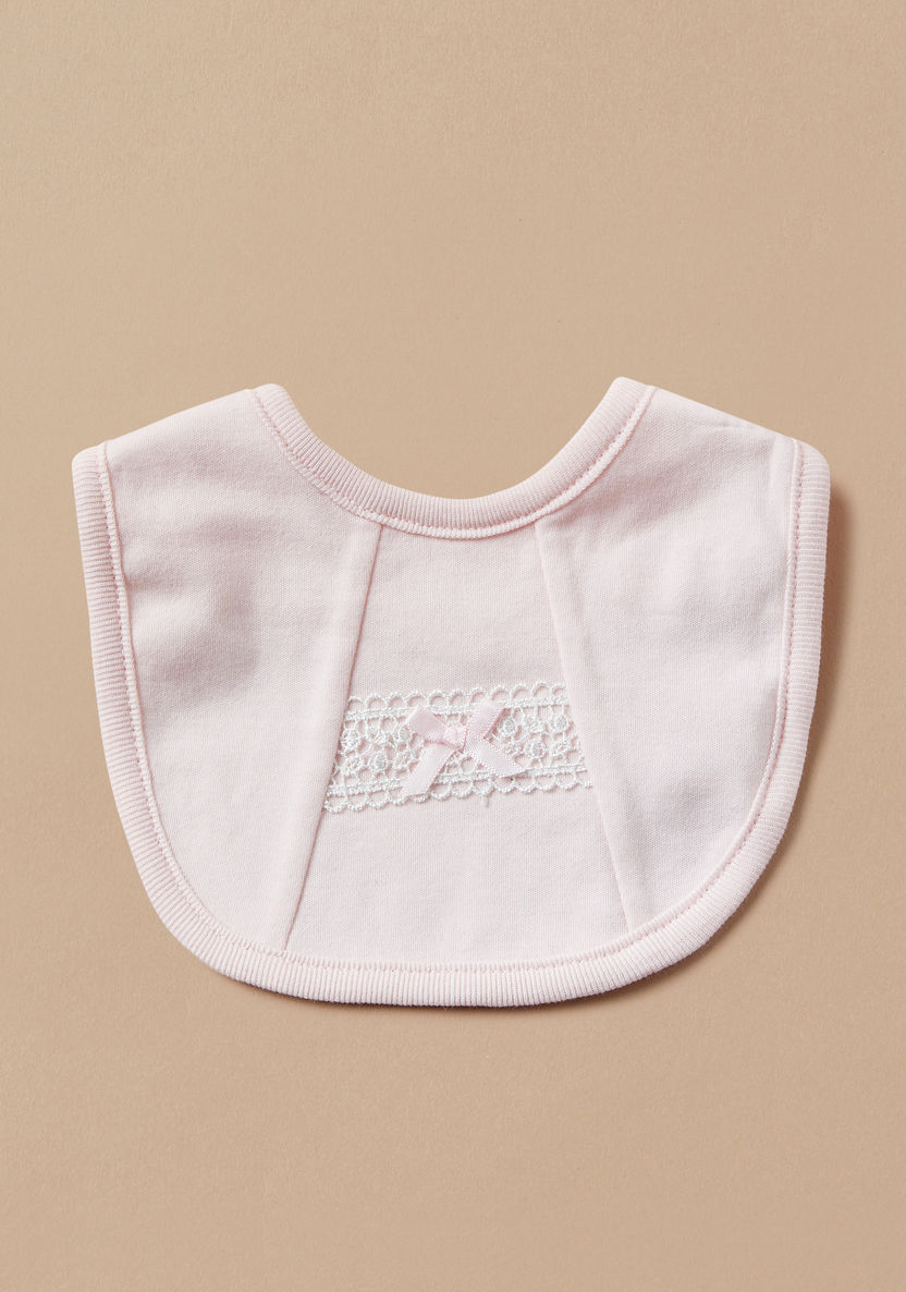 Giggles Bow Detail Bib with Snap Button Closure-Bibs and Burp Cloths-image-0