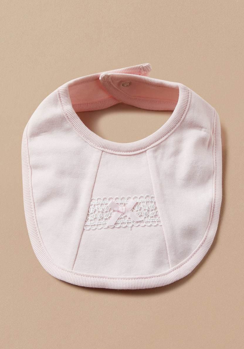 Giggles Bow Detail Bib with Snap Button Closure-Bibs and Burp Cloths-image-2