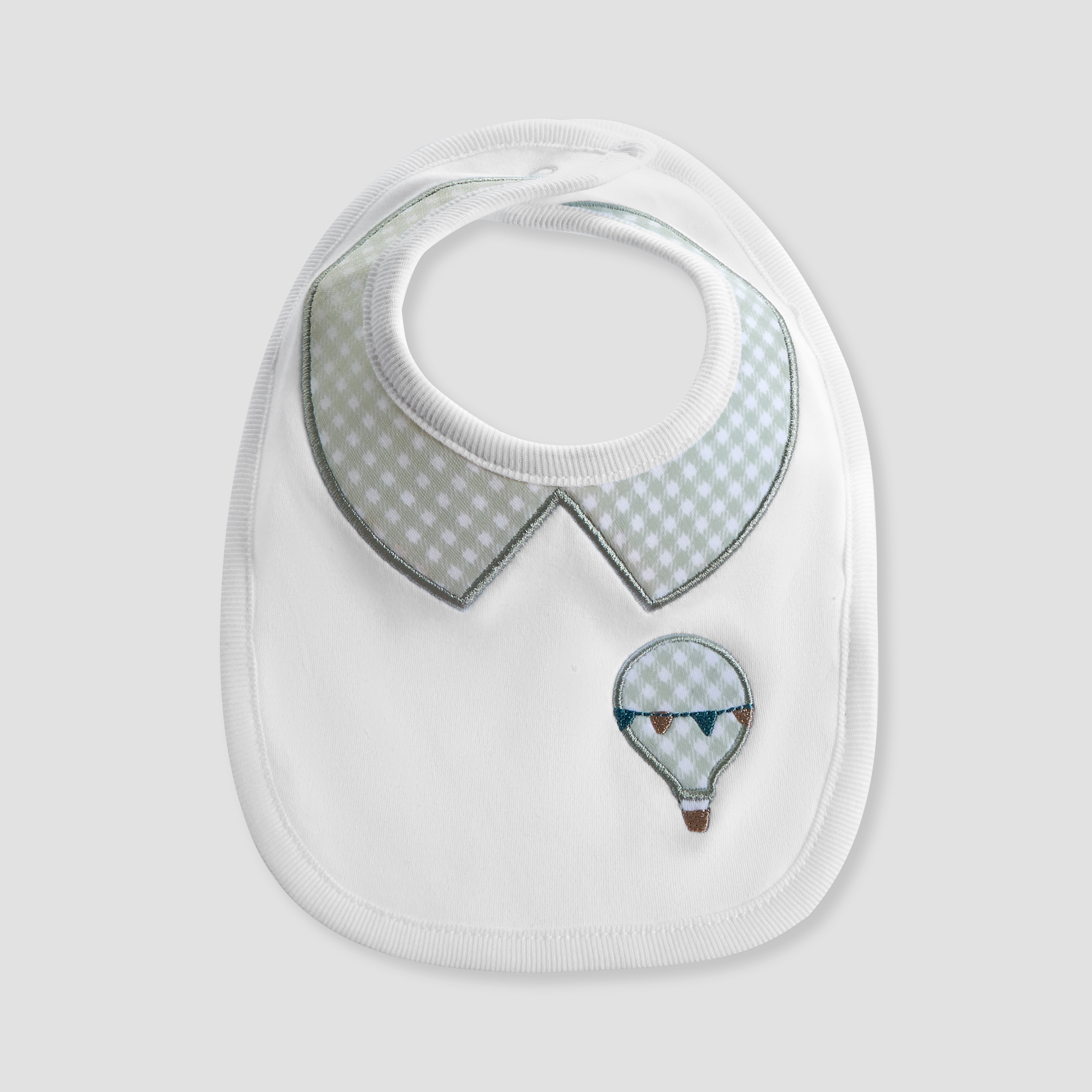 Giggles Hot Air Balloon Embroidered Bib with Button Closure - Set of 2-baby-feeding-bibs-image-3