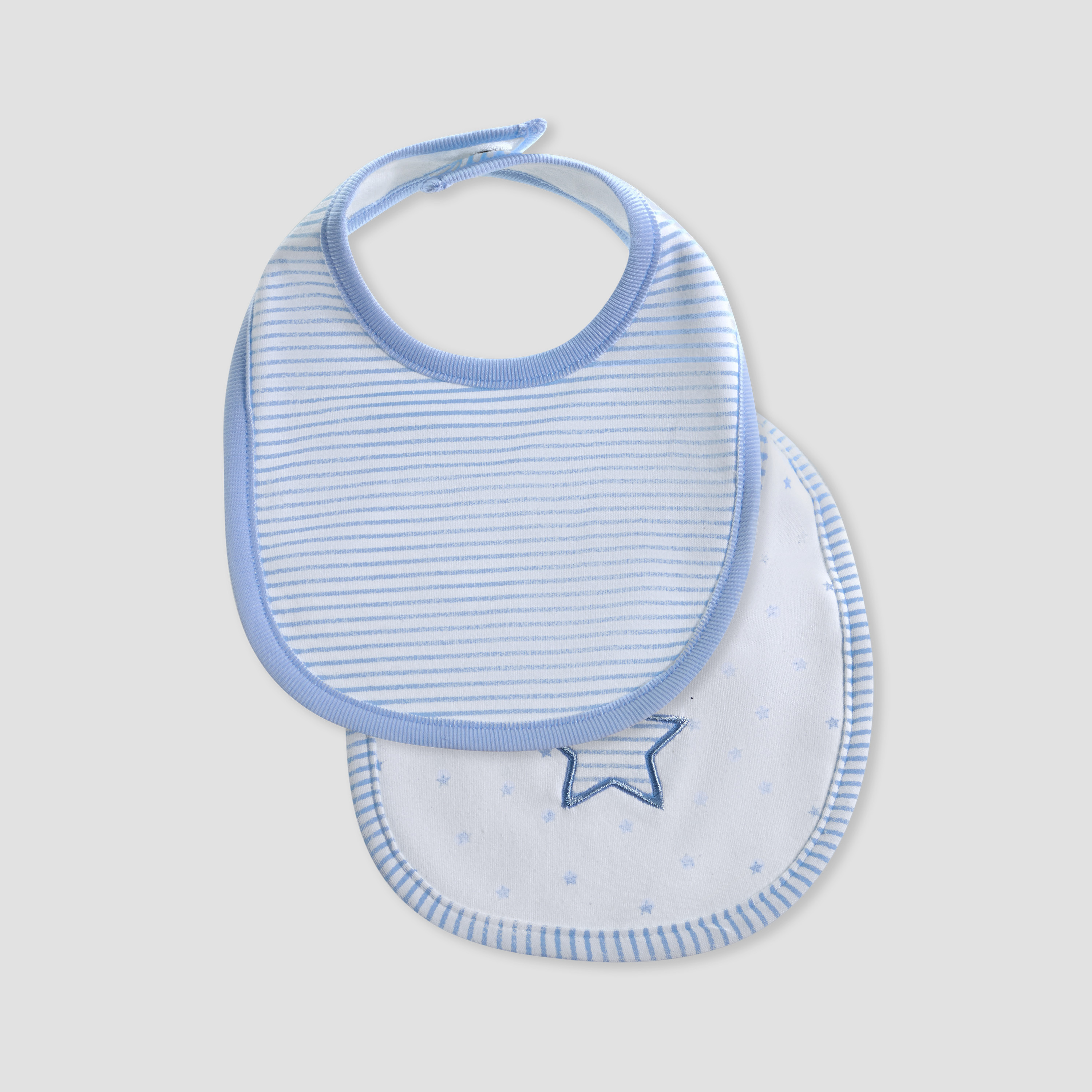 Giggles Printed Bib with Button Closure - Set of 2-baby-feeding-bibs-image-1
