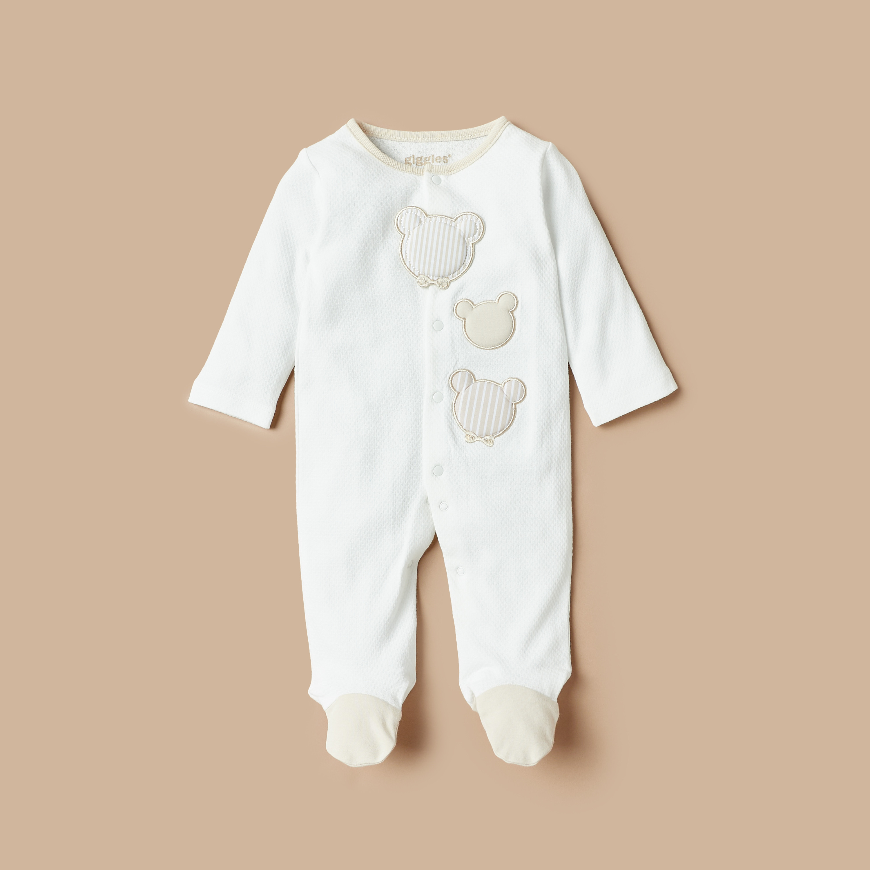 بدلة نوم مطرّزة بأقدام مغلقة وأكمام طويلة من جيجلز-baby-boys-clothing-nightwear-sleepsuits-image-1