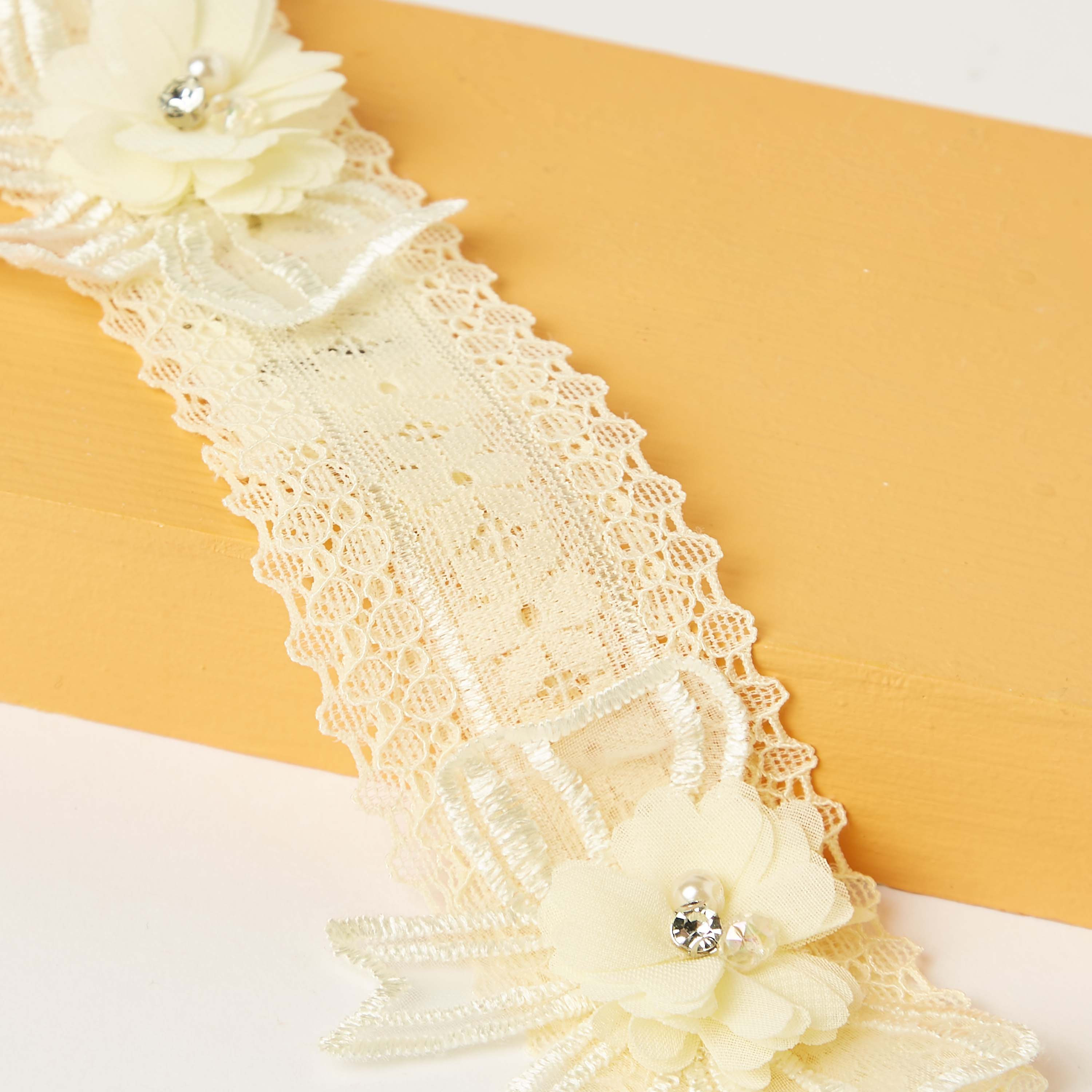 Giggles Floral Applique Elasticated Head Band with Lace Detail-baby-girls-accessories-hairaccessories-image-3