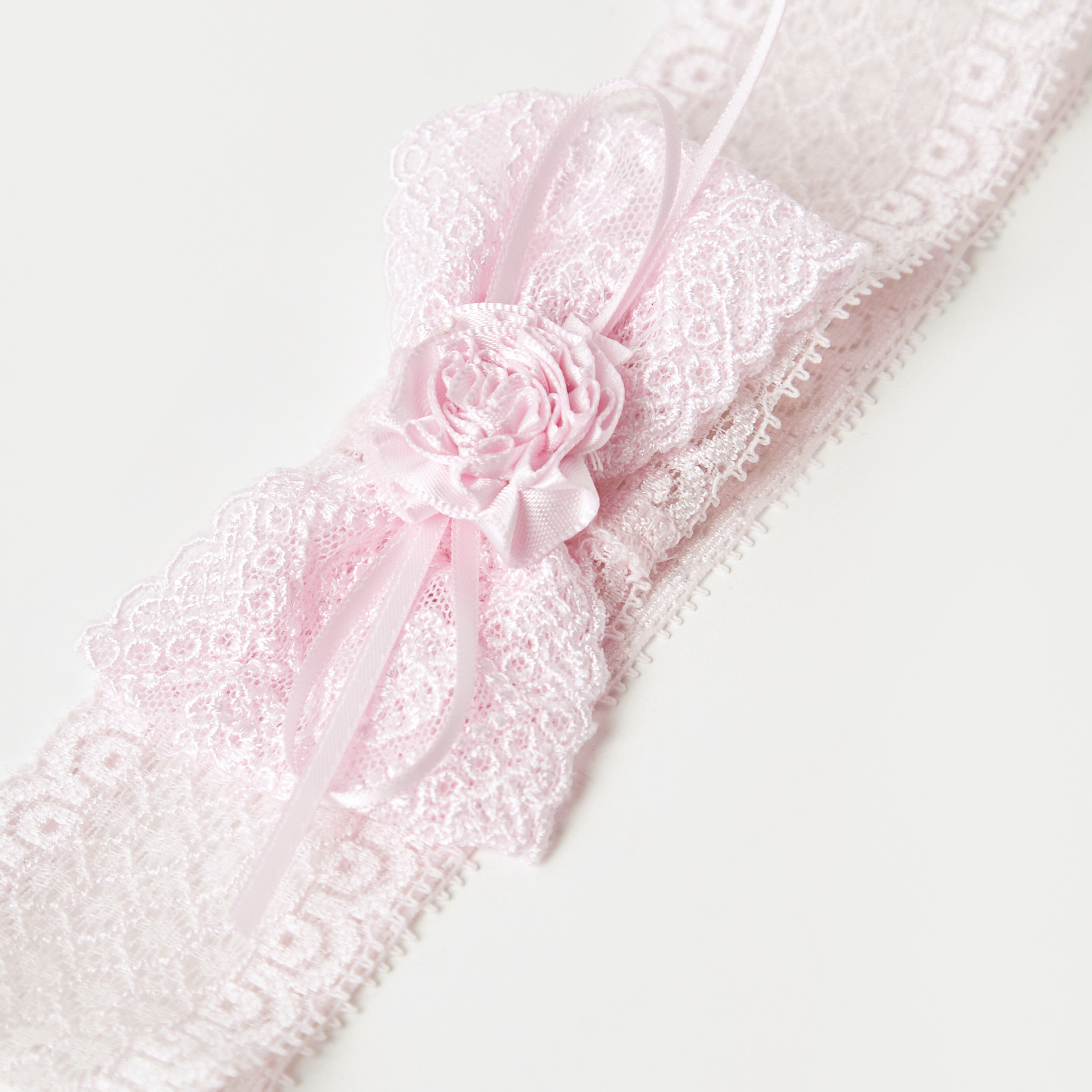 Giggles Lace Textured Elasticated Headband with Floral Applique-baby-girls-accessories-hairaccessories-image-4