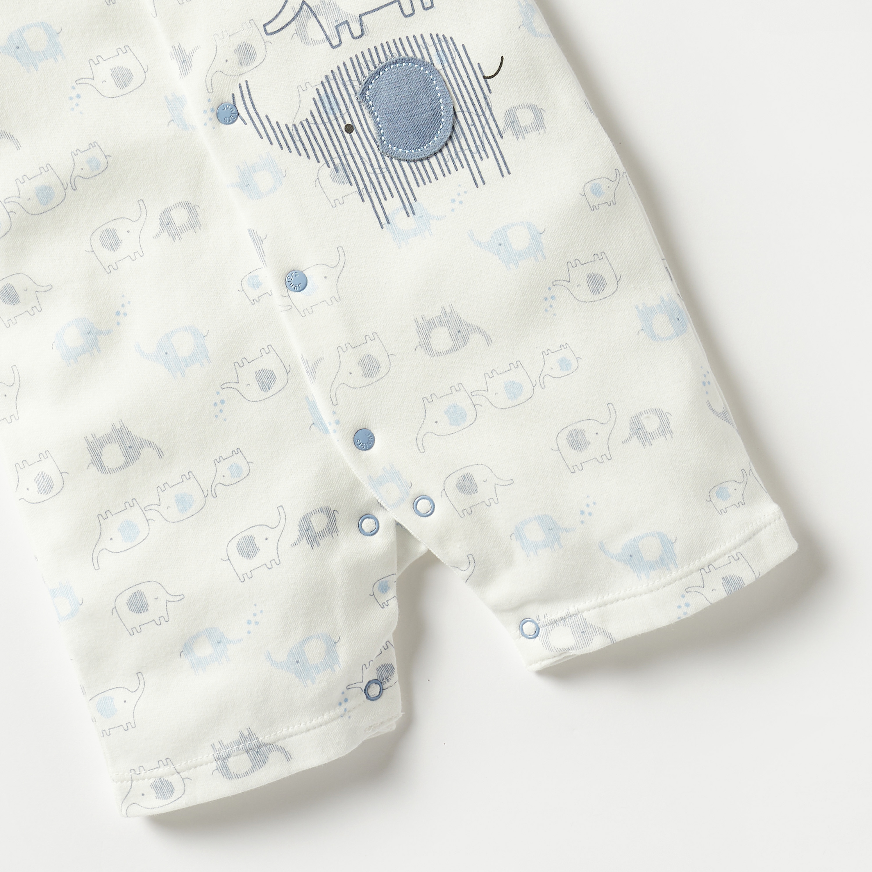 Juniors All-Over Elephant Print Romper with Short Sleeves-baby-girls-clothing-rompers-image-4