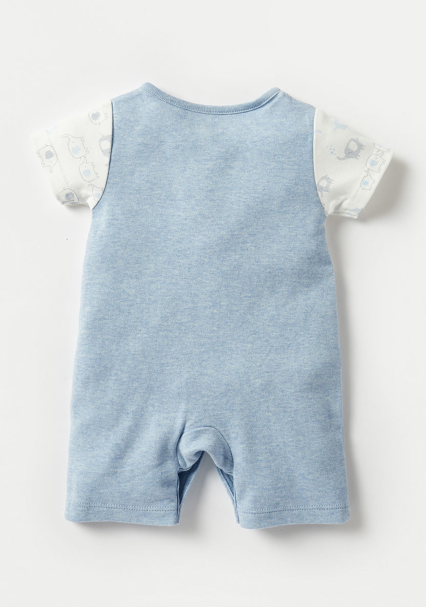 Juniors Elephant Print Romper with Short Sleeves-Rompers%2C Dungarees and Jumpsuits-image-1